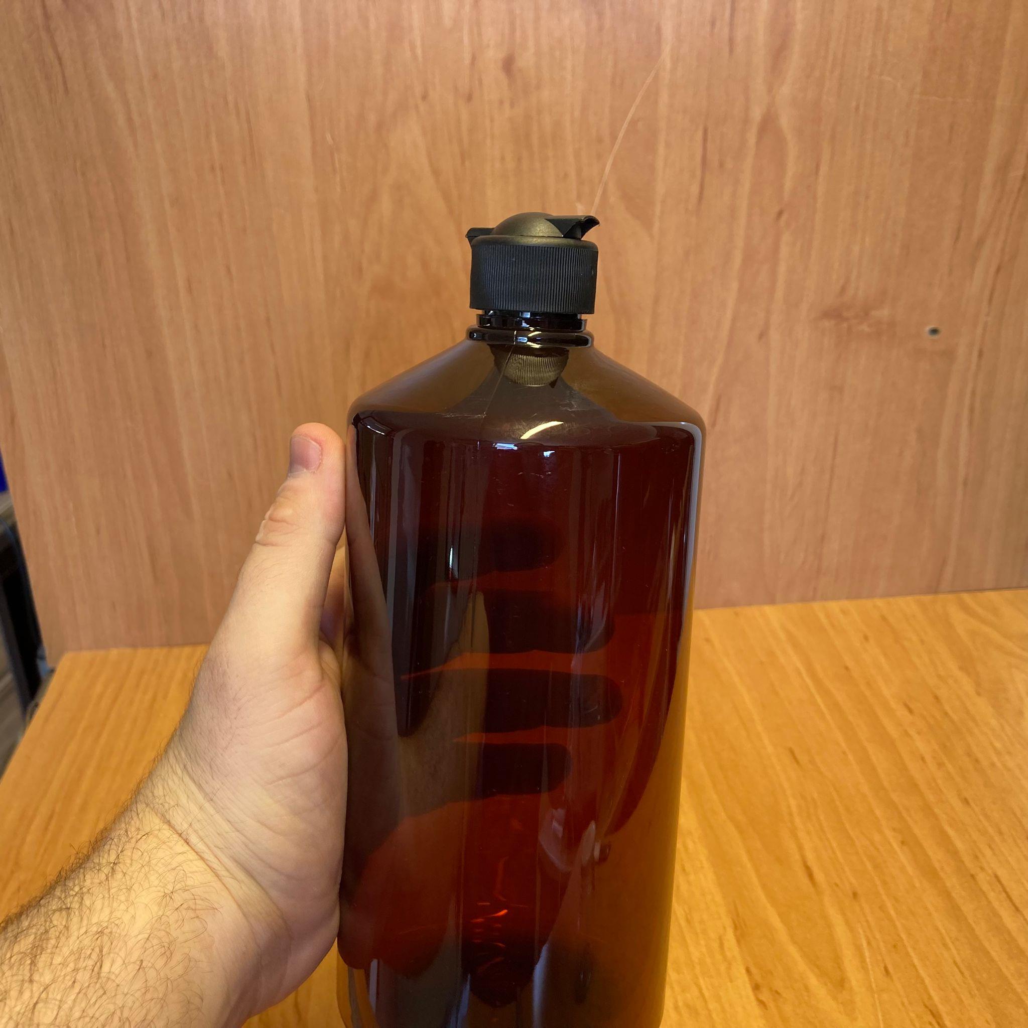 1000 CC AMBER PLASTİK ŞİŞE - SİYAH AKITICILI FLİPTOP KAPAKLI - 1000 ML KAHVERENGİ BOŞ PLASTİK ŞİŞE - AÇILIR KAPANIR KAPAKLI - KALIN (45 GR)