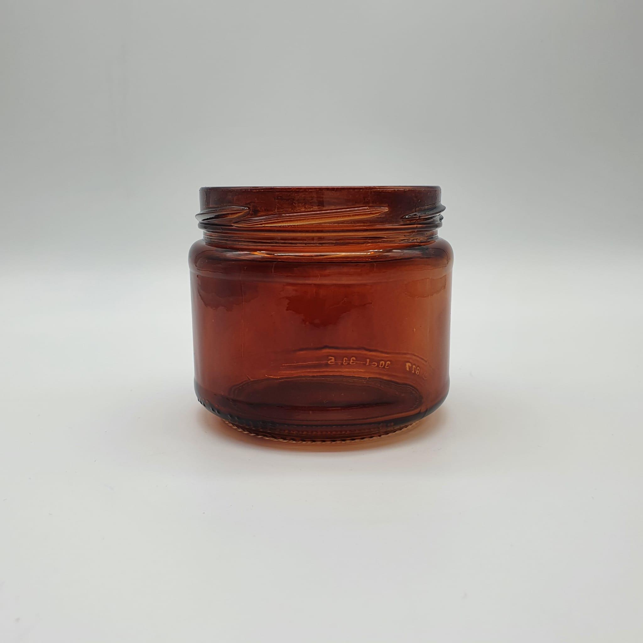300 CC AMBER CAM KAVANOZ (82 AĞIZ) -MUM KAVANOZU - KAPAKSIZ - 300 ML KAHVERENGİ KAVANOZ