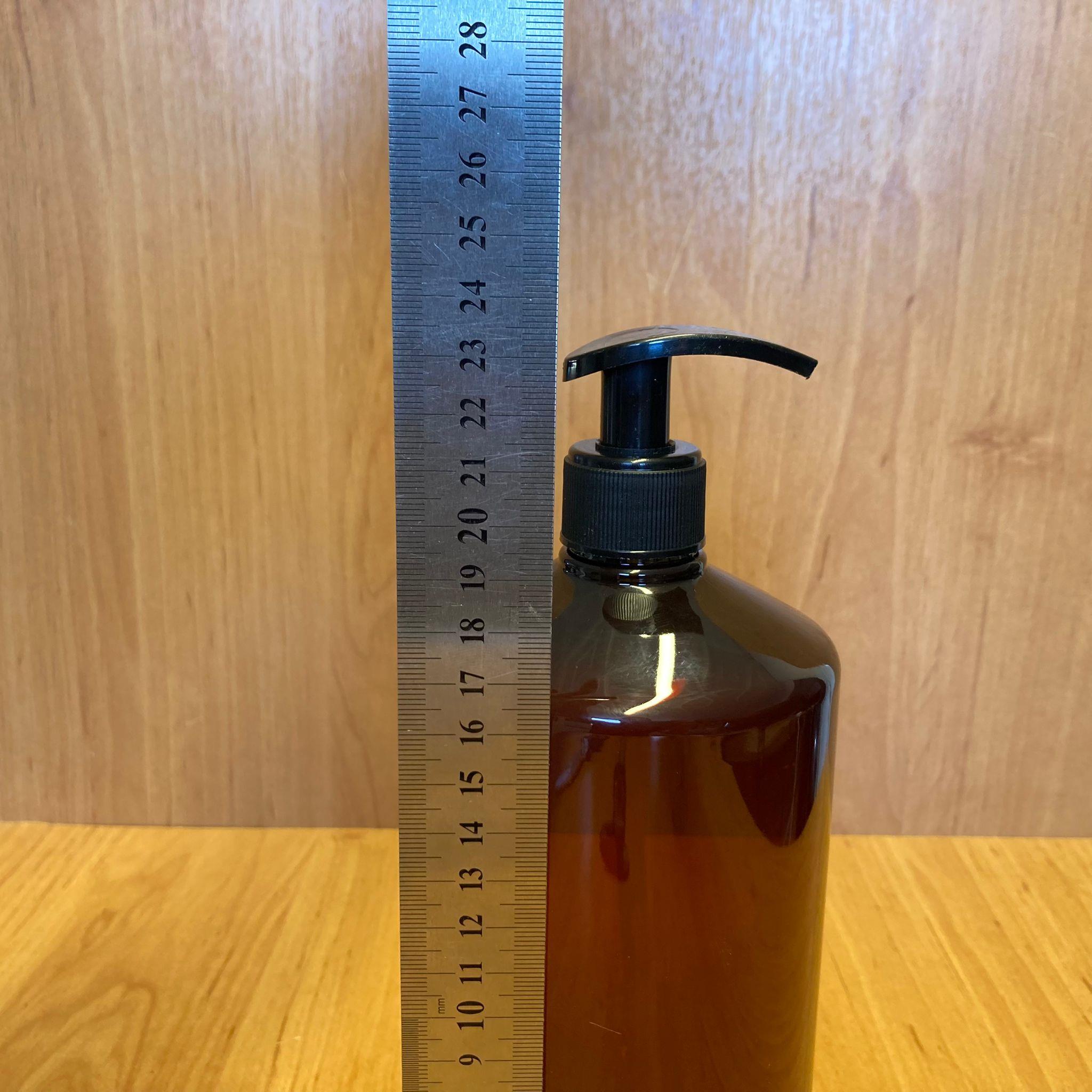 1000 CC AMBER PLASTİK ŞİŞE - SİYAH POMPALI - 1000 ML KAHVERENGİ BOŞ PLASTİK ŞİŞE - KALIN (45 GR)