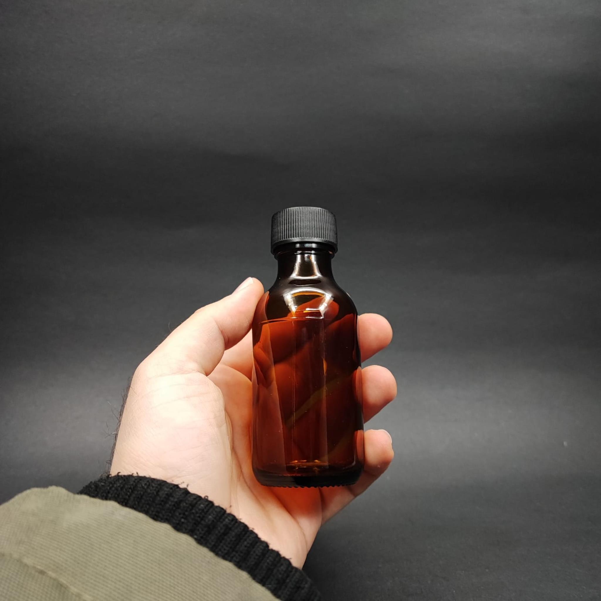 75 ML DOLUMU KOLAY, GENİŞ AĞIZLI İÇTEN DAMLALIKLI ŞİŞE (25 MM AĞIZ)  - 75 CC SİYAH CONTALI KAPAKLI İÇTEN DAMLALIKLI CAM ECZA ŞİŞESİ - AMBER KAHVERENGİ
