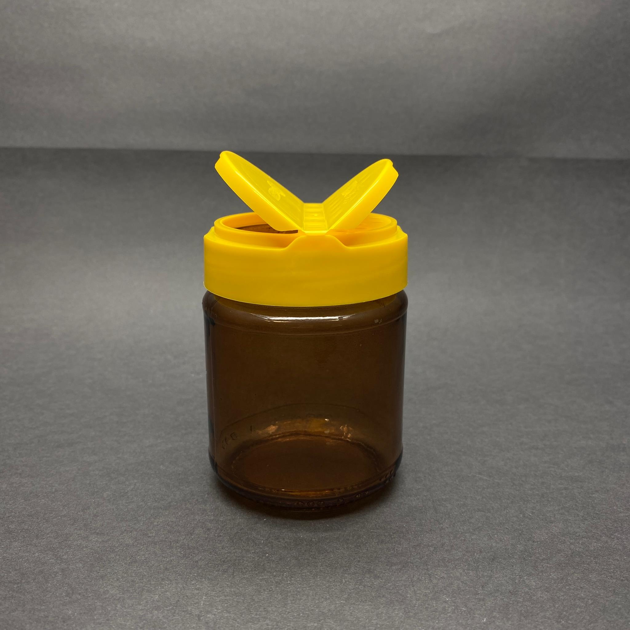 210 CC AMBER CAM BAHARATLIK KAVANOZ - 210 ML BAHARAT KAVANOZU - SARI AÇILIR KAPANIR KAPAKLI
