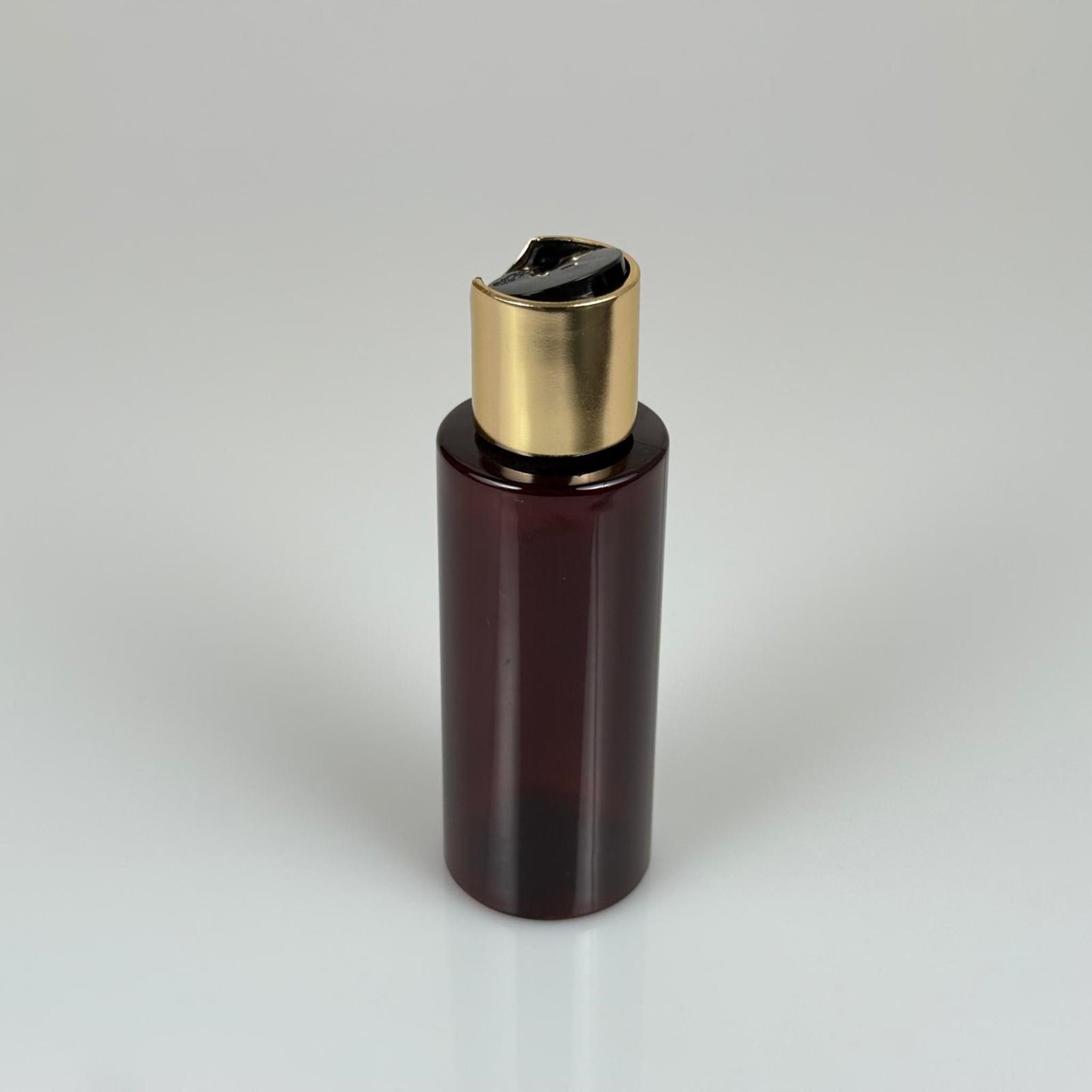 100 CC AMBER KÜT BOYUNLU PET ŞAMPUAN ŞİŞESİ -  100 ML GOLD DİSKTOP ŞAMPUAN KAPAKLI