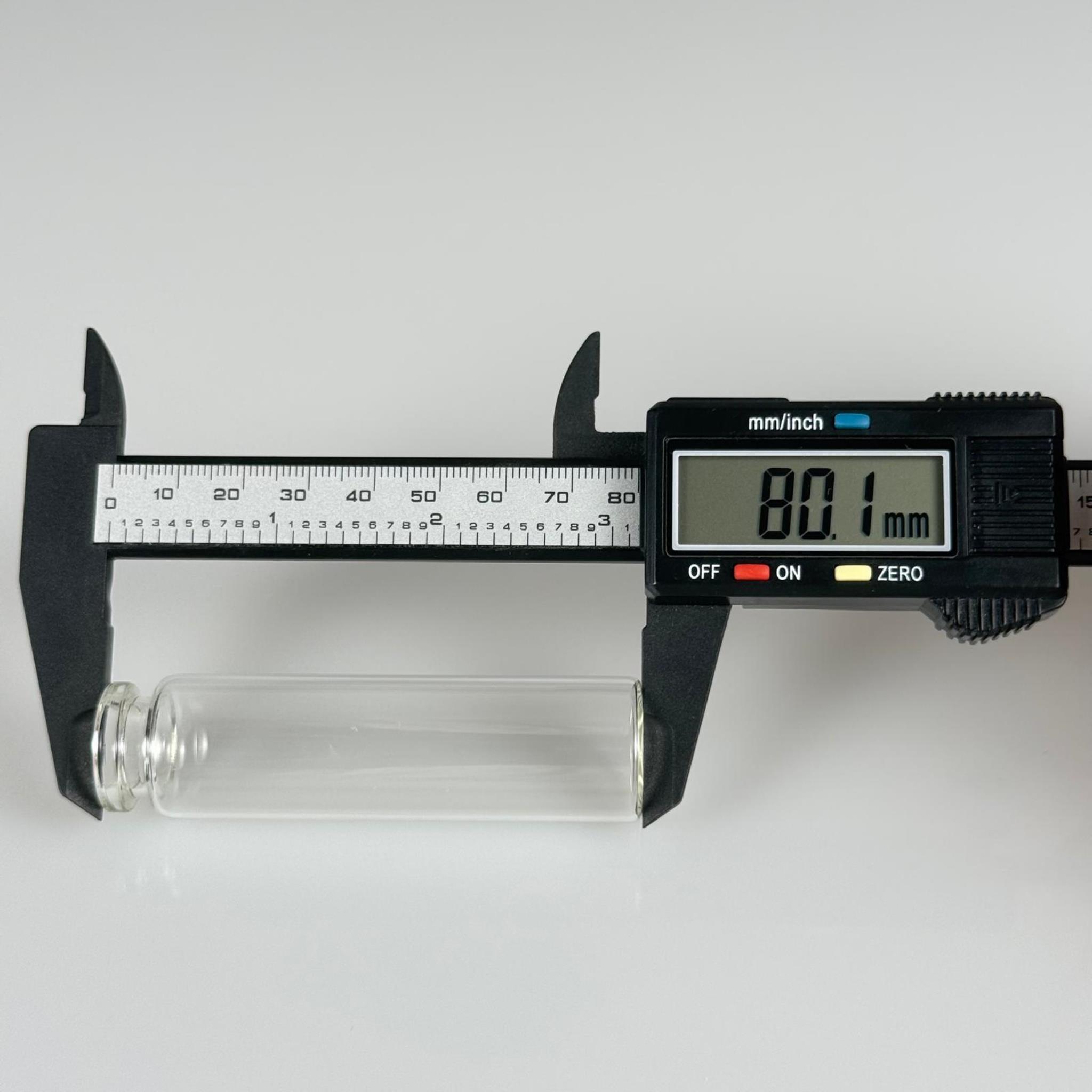 BOROSİLİKAT CAM ŞİŞE - 20 CC - 22x80 MM - ÇEKME CAM BORU FLAKON İNCE PENİSİLİN ŞİŞESİ - AĞIZ ÇAPI 20 MM