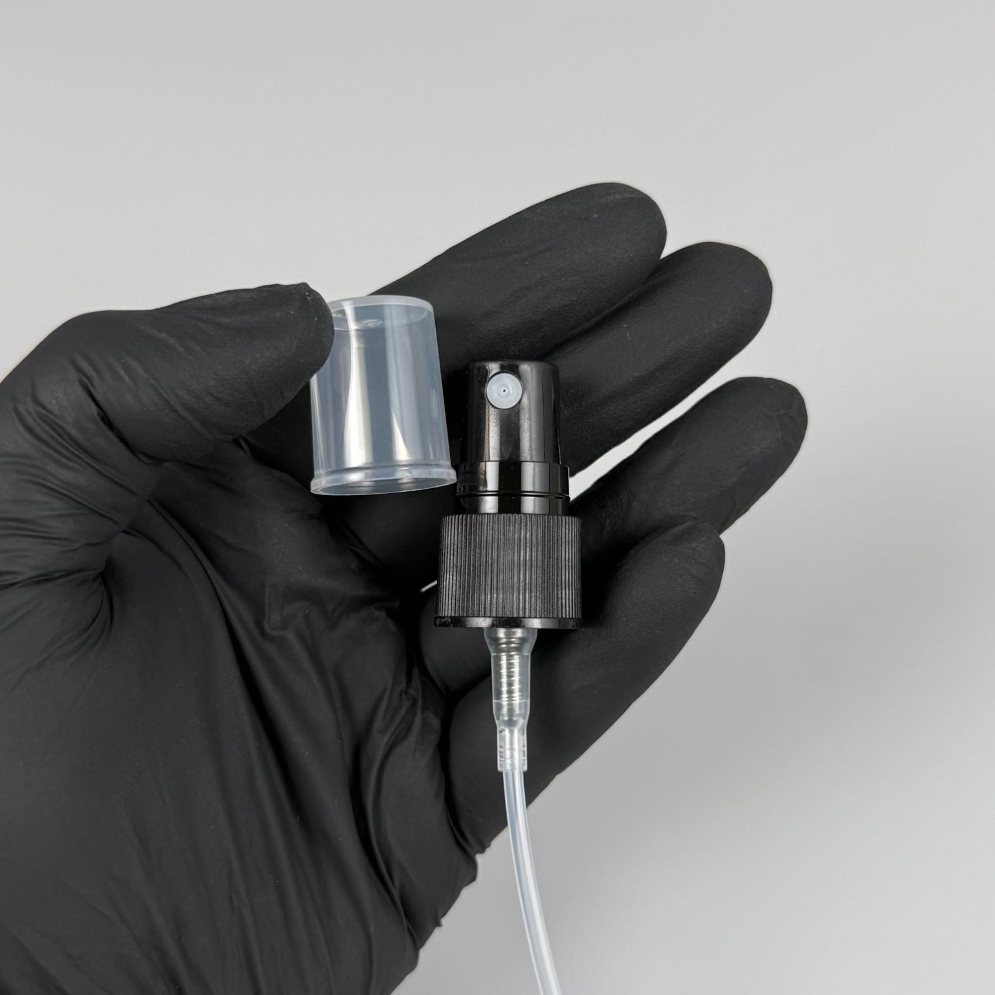 18 MM SPREY SİYAH RENK KAPAKLI - 18 MM VALF SİYAH PARMAK SPREY - UZUN HORTUMLU PET VE POLİETİLEN İÇİN