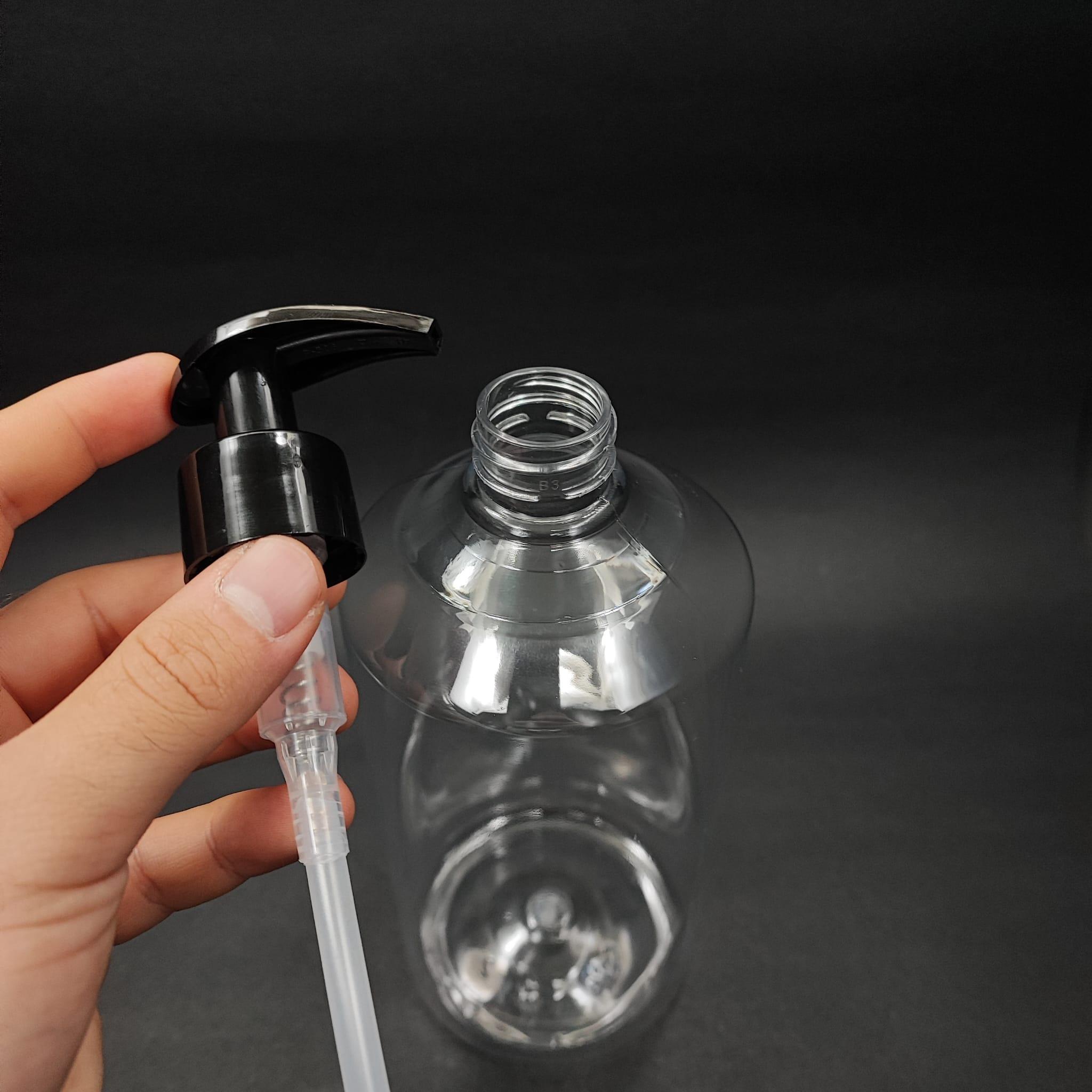 950 CC DÜZ MODEL PET ŞİŞE KÜT BOYUNLU  SİYAH POMPALI - 950 ML POMPALI PET ŞİŞE