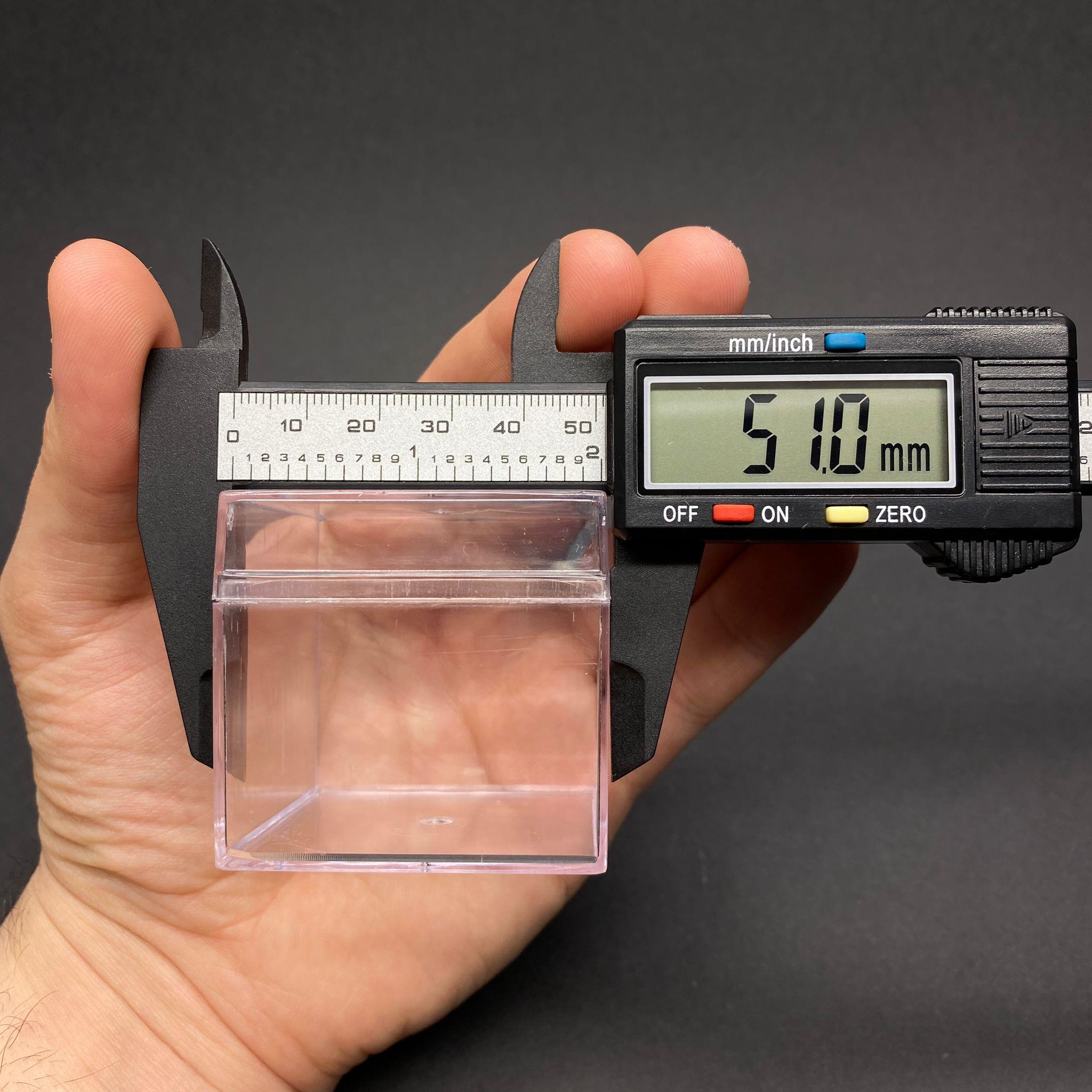 MİKA KUTU 5,1X5,1 CM  (70 cc) - KARE KAPAKLI PLEKSİ KUTU - KRİSTAL KUTU - 25li PAKET