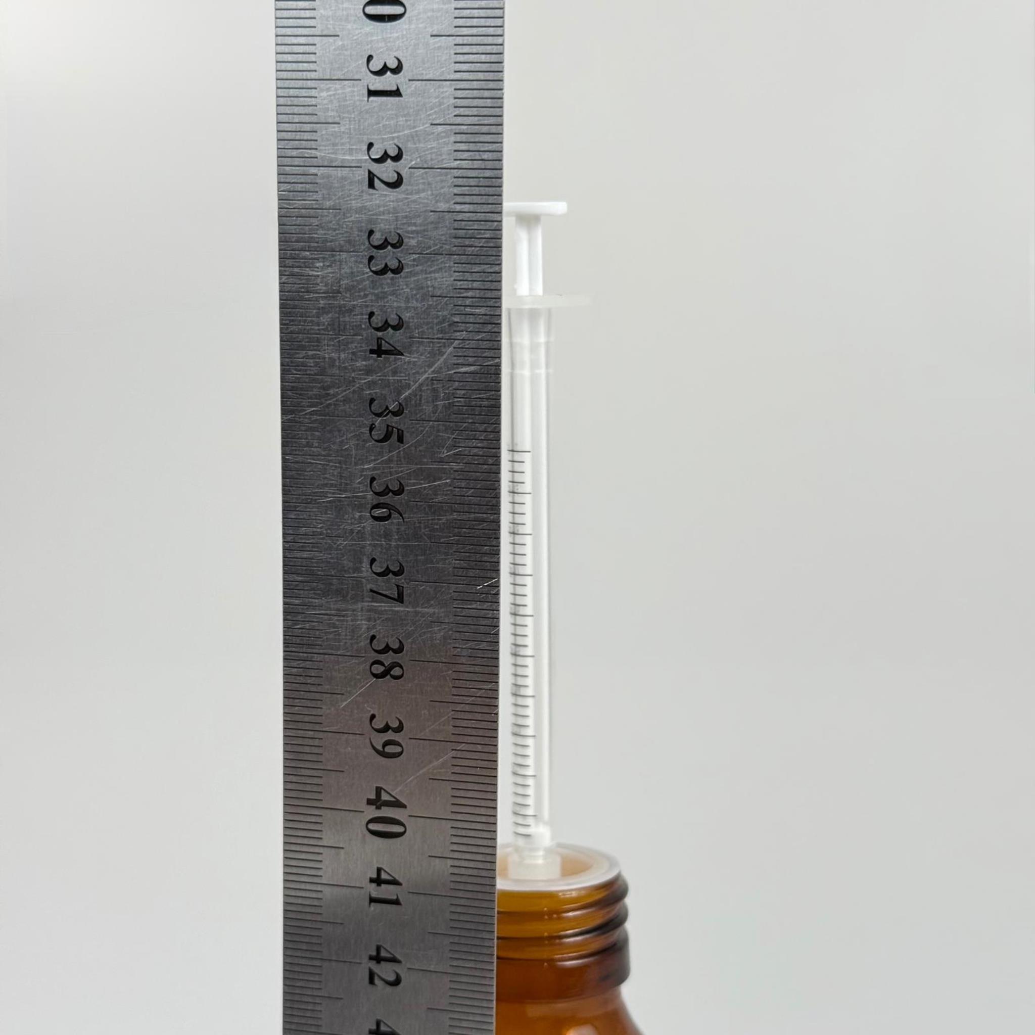 125 ML CAM ECZA ŞİŞESİ + 1 ML DOZAJ PİPETİ + DOZAJ TIPASI + CONTALI PLASTİK KAPAK TAKIM