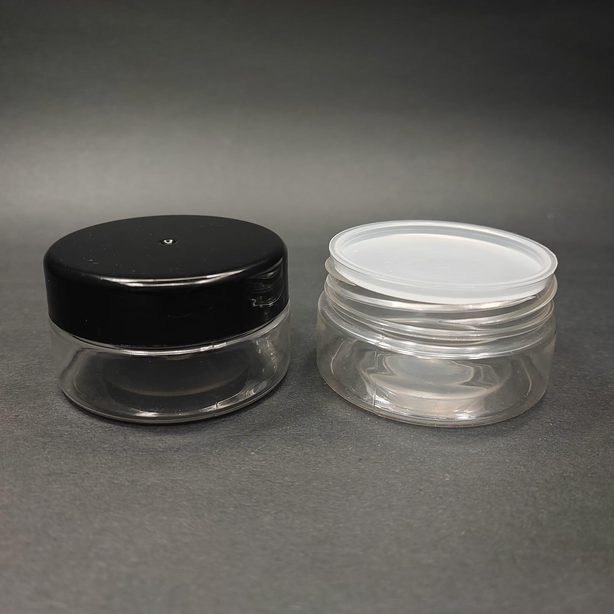 50 CC PET KAVANOZ- SİYAH KAPAKLI + İÇ TIPALI - 50 ML PLASTİK KAVANOZ - KREM KAVANOZU