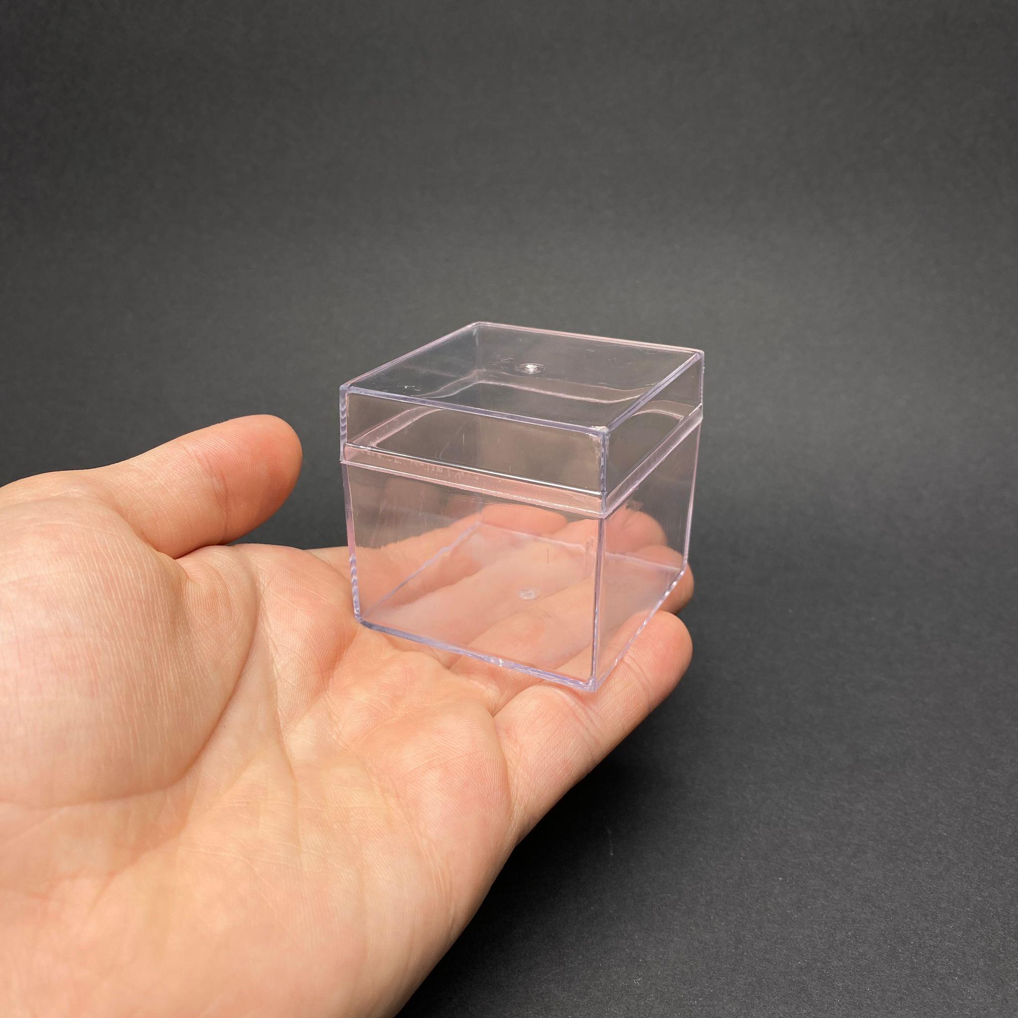 MİKA KUTU 5,1X5,1 CM  (70 cc) - KARE KAPAKLI PLEKSİ KUTU - KRİSTAL KUTU - 25li PAKET