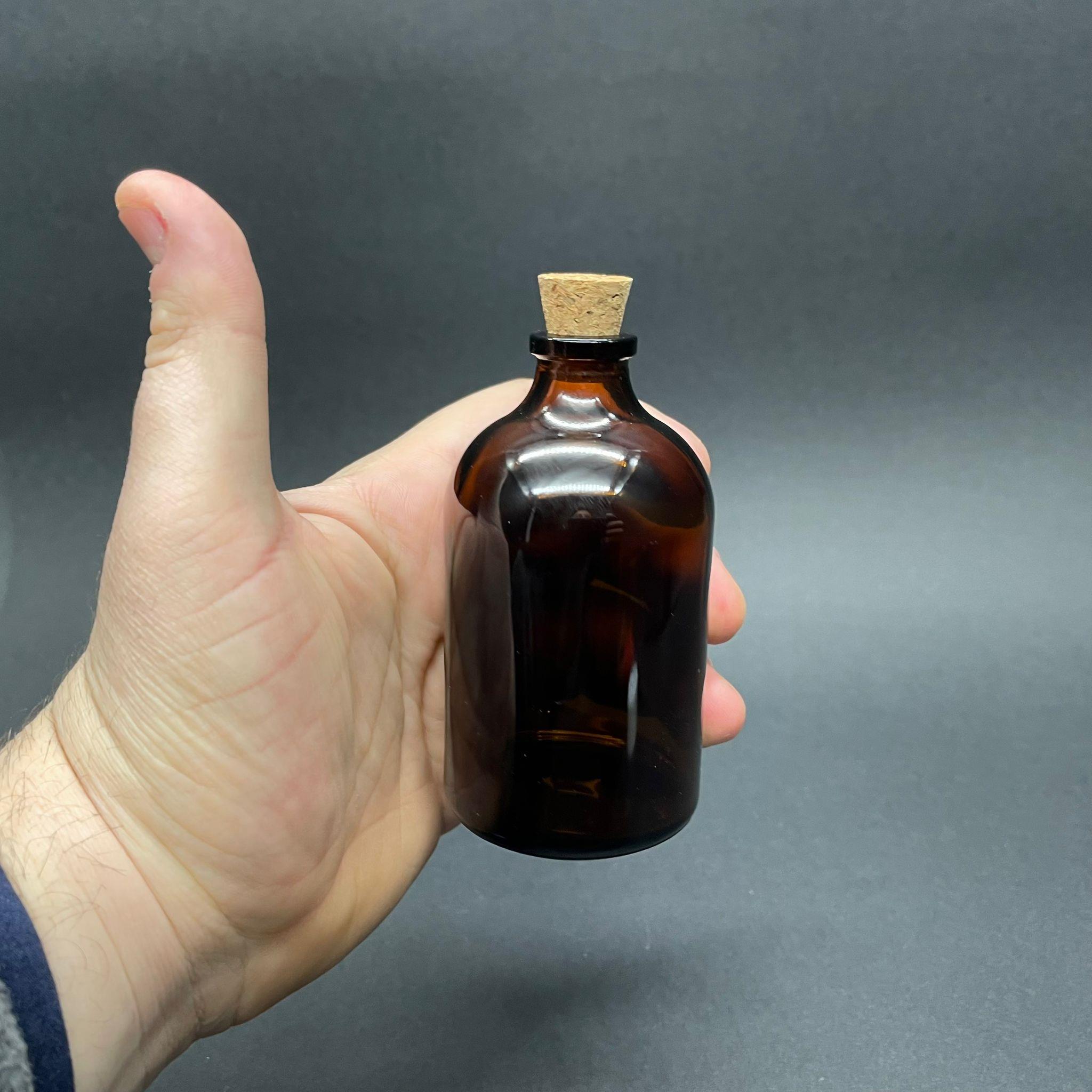 100 CC AMBER MANTAR TIPALI CAM ŞİŞE - MANTAR TIPALI KAHVERENGİ CAM ŞİŞE 100 ML