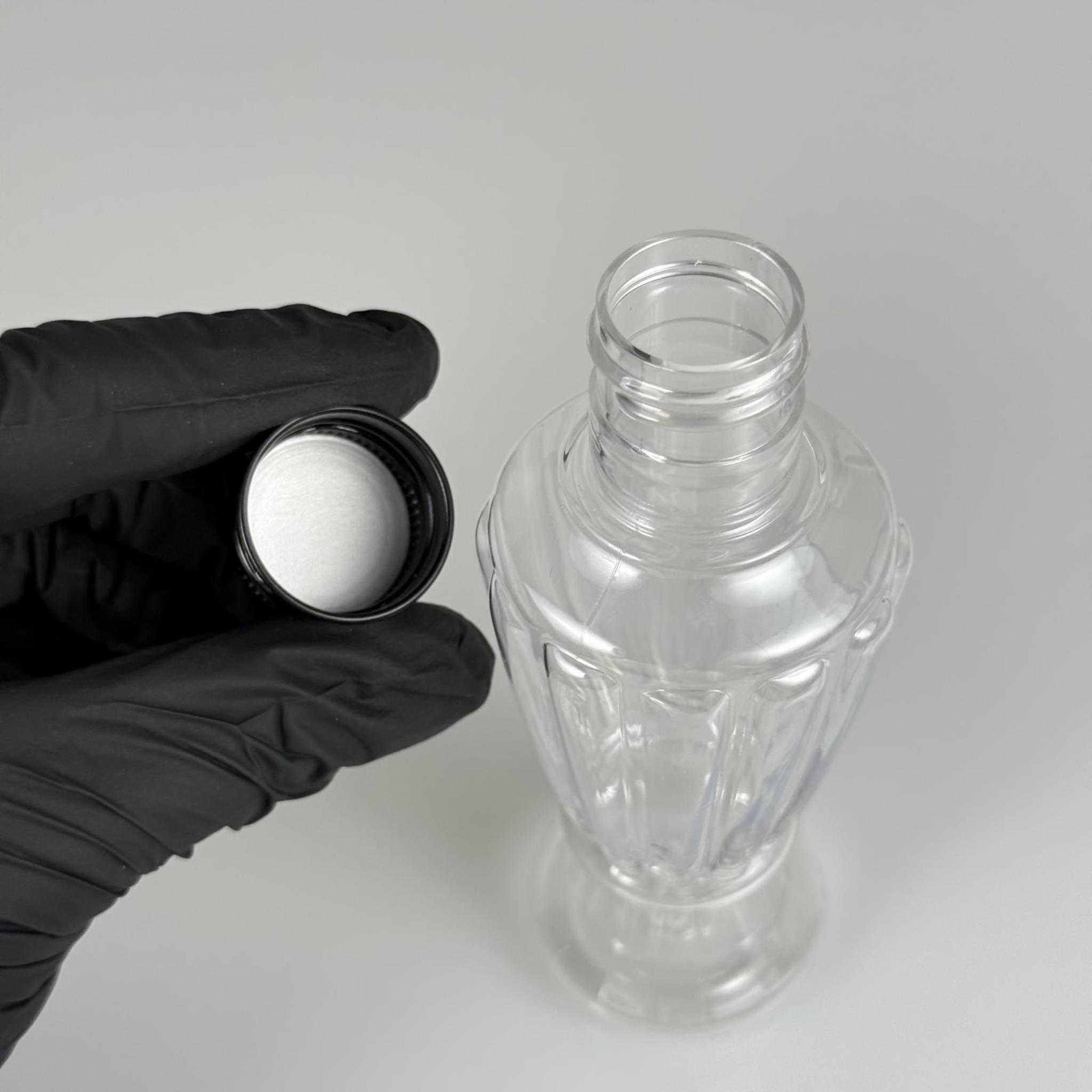 100 CC CAMPET VAZO HÜRREM ŞİŞE (24 AĞIZ) + KÖPÜK CONTALI SİYAH METAL ALÜMİNYUM KAPAKLI TAKIM - 100 ML KAPAKLI PLASTİK ŞİŞELER