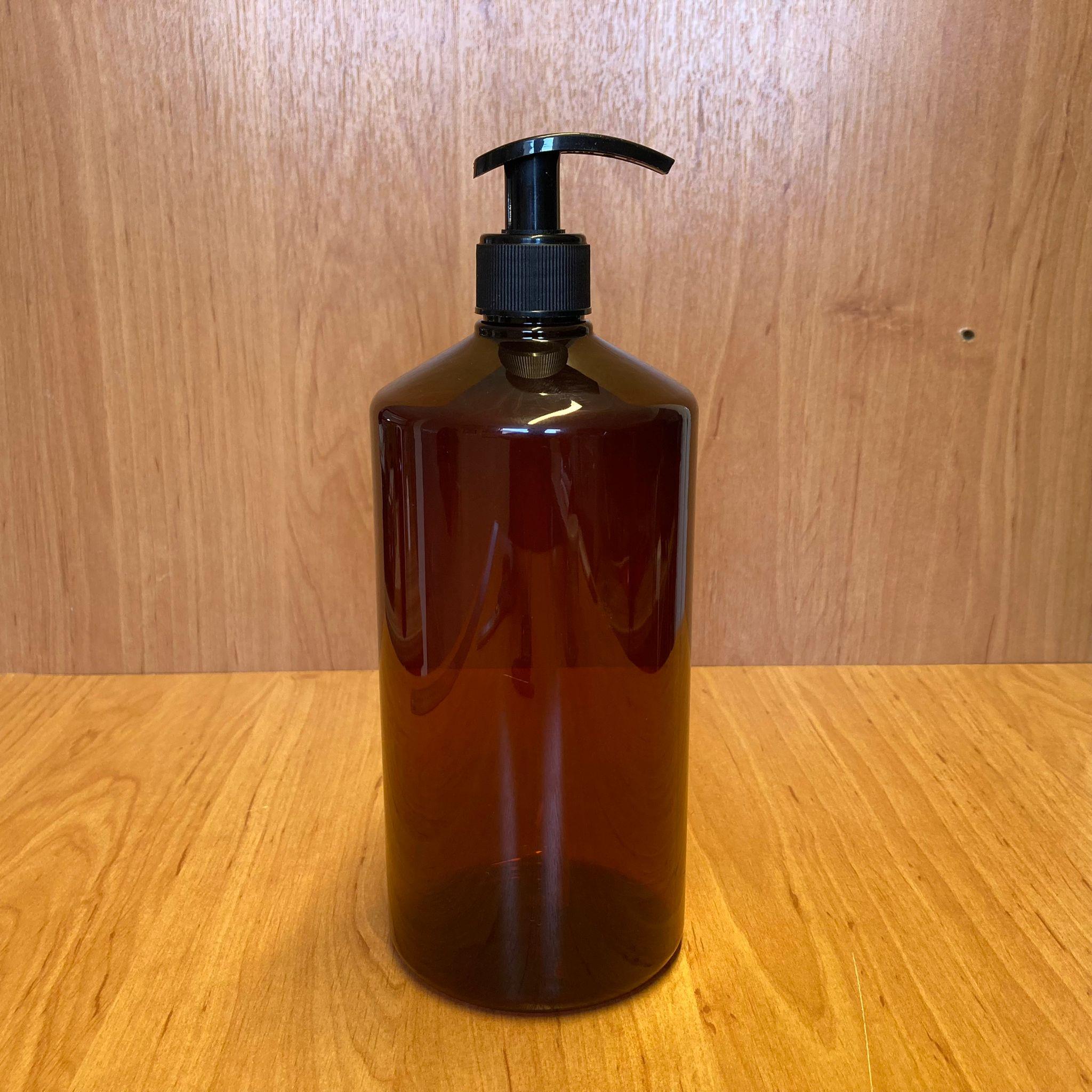 1000 CC AMBER PLASTİK ŞİŞE - SİYAH POMPALI - 1000 ML KAHVERENGİ BOŞ PLASTİK ŞİŞE - KALIN (45 GR)
