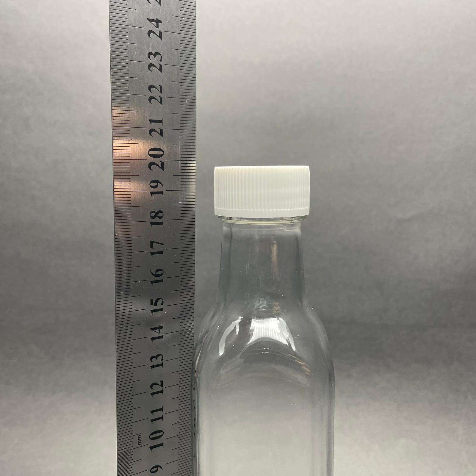 250 CC MARASKA CAM ŞİŞE - BEYAZ PLASTİK KAPAKLI - 250 ML KÖŞELİ YAĞ ŞİŞESİ - SİRKE ŞİŞESİ