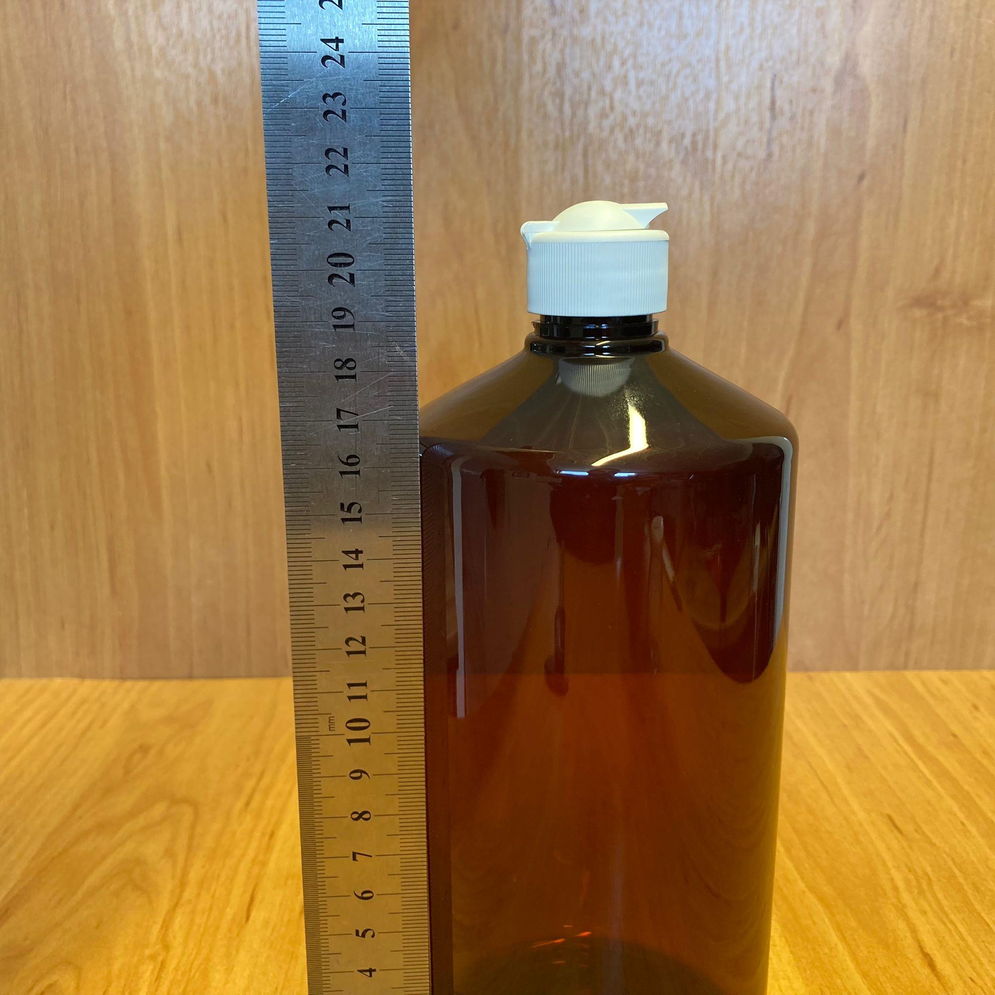 1000 CC AMBER PLASTİK ŞİŞE - BEYAZ AKITICILI FLİPTOP KAPAKLI - 1000 ML KAHVERENGİ BOŞ PLASTİK ŞİŞE - AÇILIR KAPANIR KAPAKLI - KALIN (45 GR)