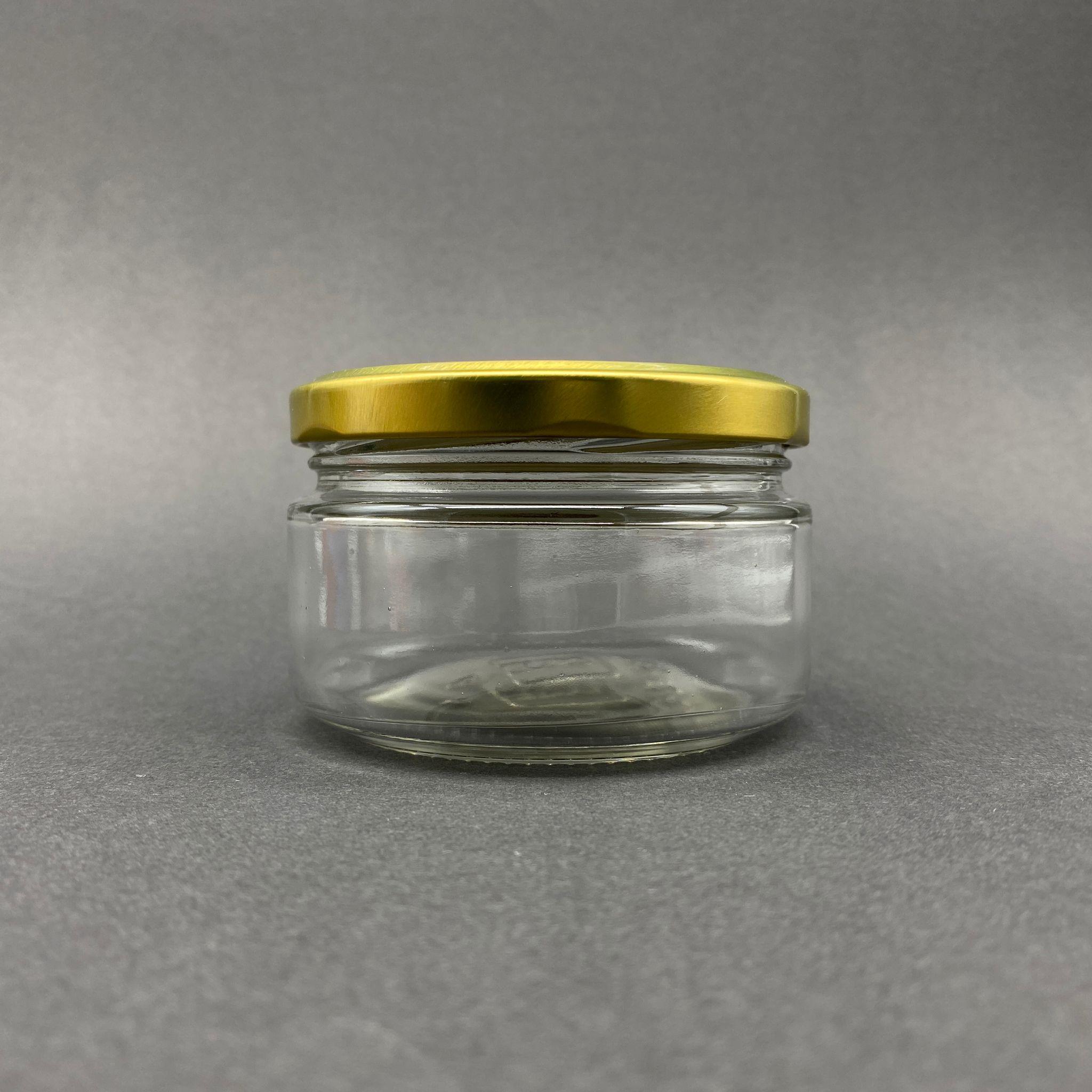 230 CC CAM KAVANOZ - GOLD METAL KAPAKLI - 230 ML CAM KAVANOZ - GENİŞ MAGNOLİA KAVANOZU