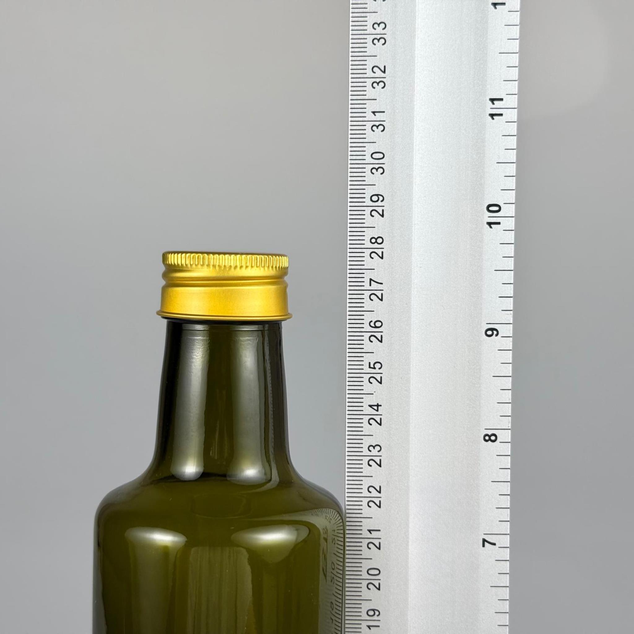 500 CC YEŞİL DORİKA CAM ŞİŞE - GOLD METAL ALÜMİNYUM KAPAKLI - 500 ML DORİKA YAĞ ŞİŞESİ - SİRKE ŞİŞESİ