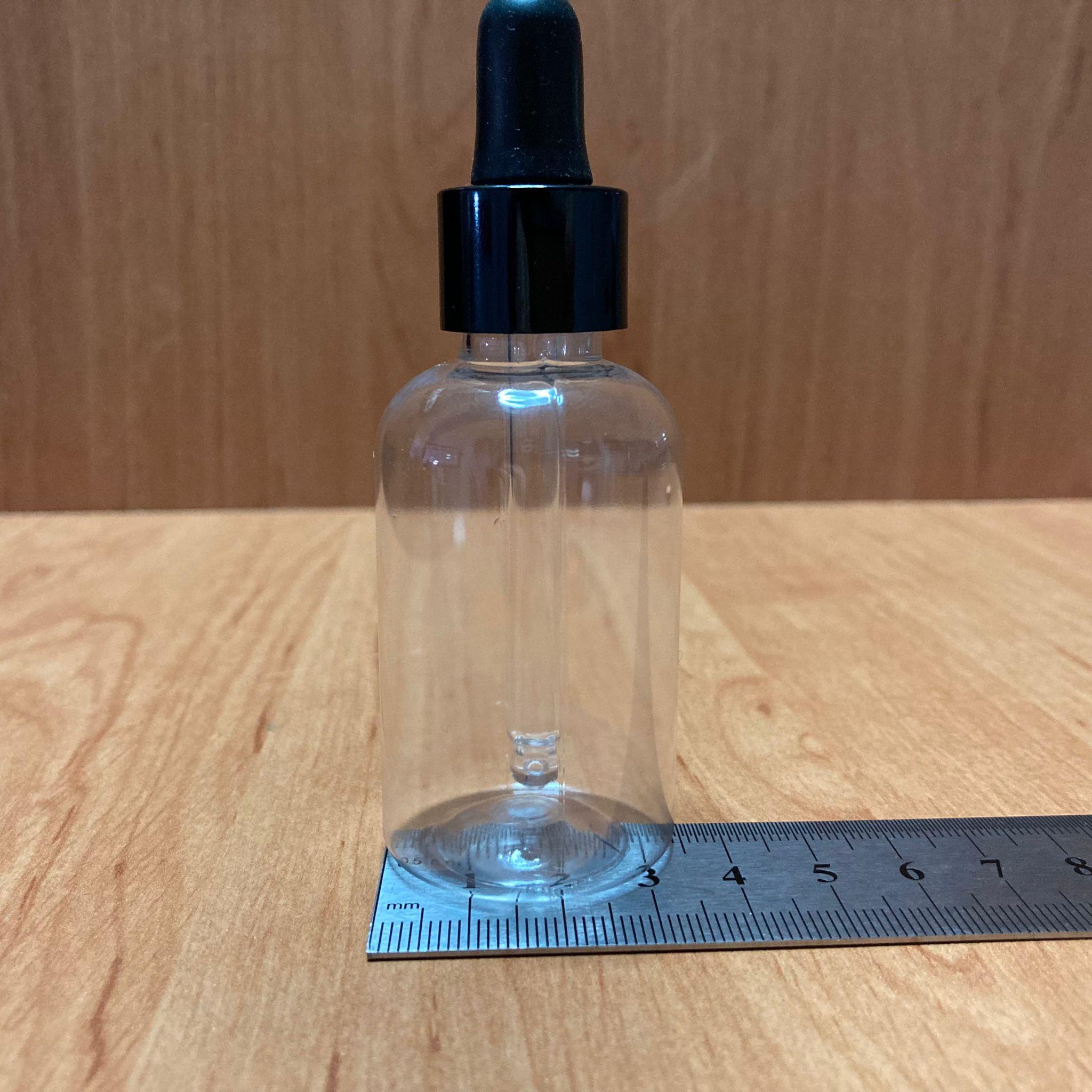 40 CC CAM DAMLALIKLI PLASTİK ŞİŞE - SİYAH EMZİK - SİYAH METALİK KAPAK - 40 ML ŞEFFAF CAM DAMLALIKLI PLASTİK ŞİŞE