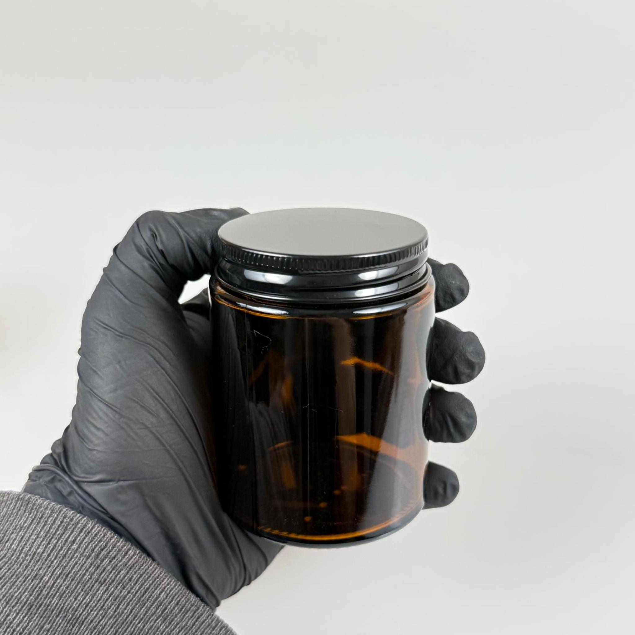 150 CC CAM AMBER KREM KAVANOZU - KÖPÜK CONTALI SIZDIRMAZ SİYAH METAL KAPAKLI  - 150 ML KAHVERENGİ KREM KAVANOZU - AMBER MUM KAVANOZU - MEDİKAL KAVANOZ - ORJİNAL AMBER (BOYAMA DEĞİL)