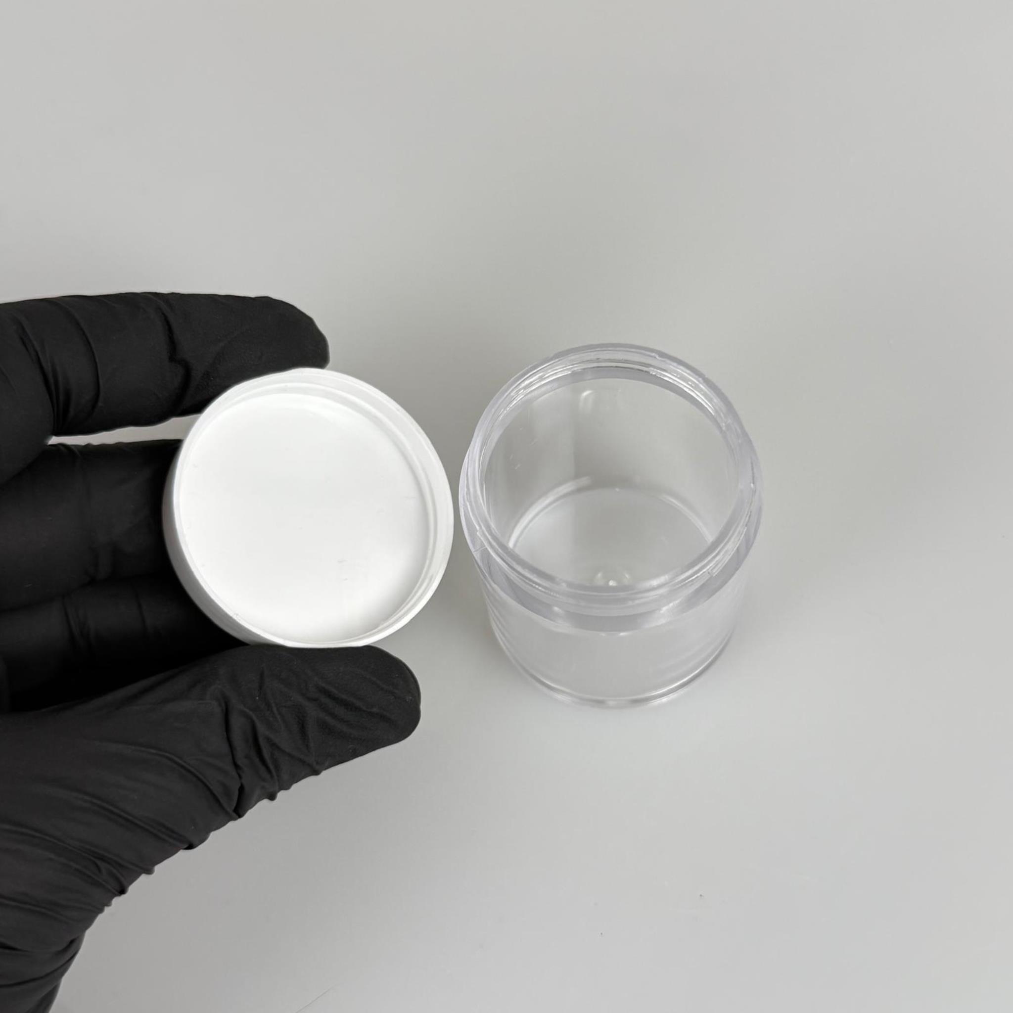 30 CC KRİSTAL KAVANOZ - BEYAZ PLASTİK KAPAKLI  - 30 ML KREM KAVANOZ KALIN ŞEFFAF PLASTİK MİKA AKRİLİK