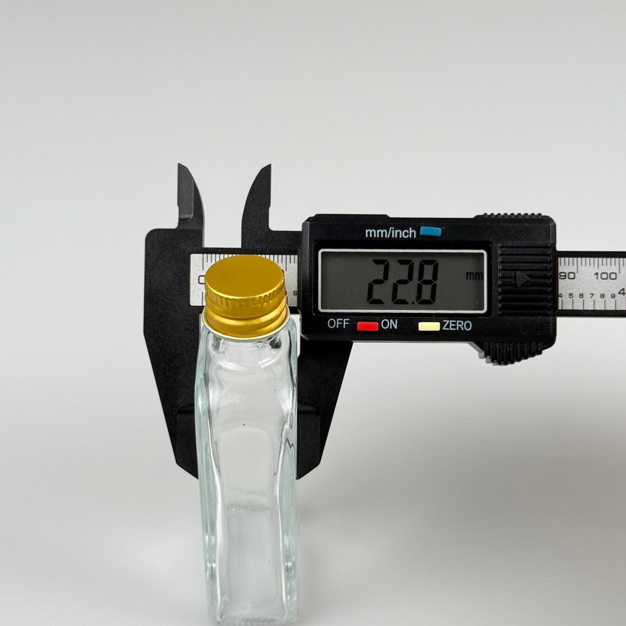 40 CC YASSI DİKDÖRTGEN CAM ŞİŞE - GOLD METAL KAPAKLI - 40 ML PRESTİJLİ ŞİŞE