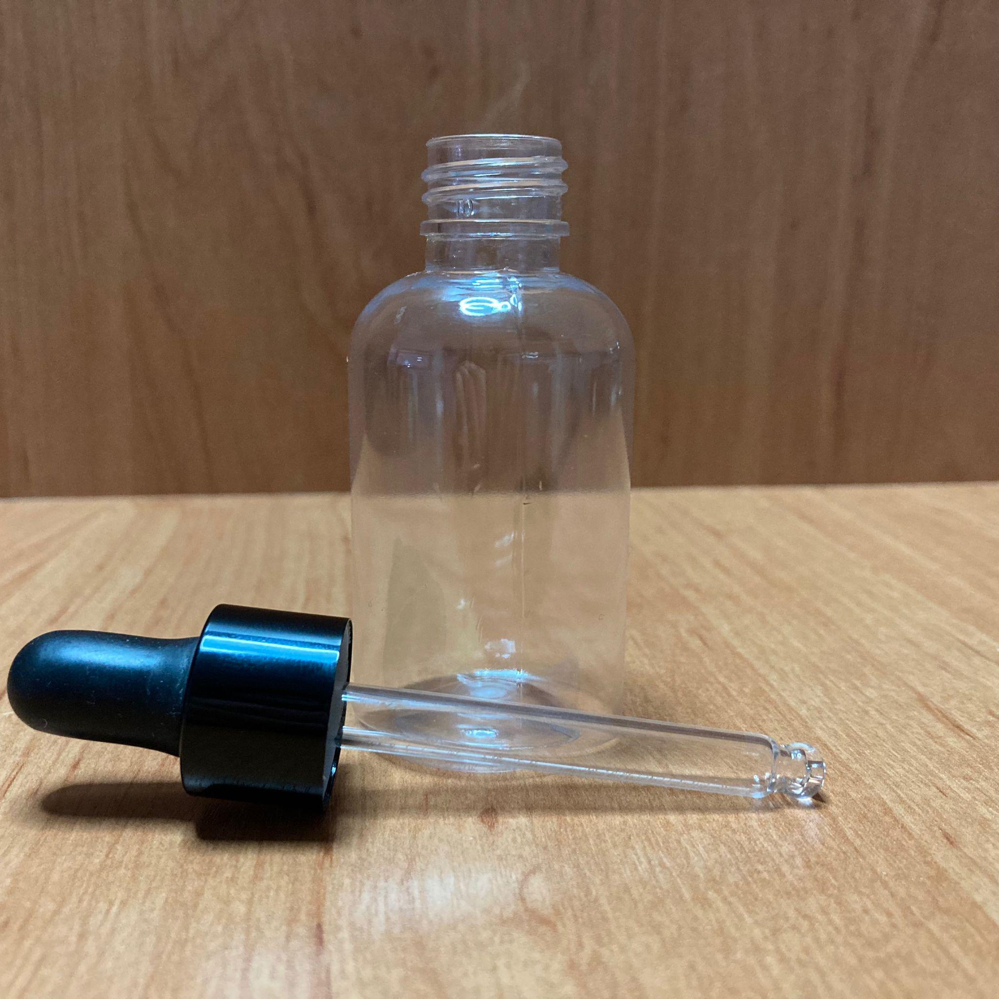 40 CC CAM DAMLALIKLI PLASTİK ŞİŞE - SİYAH EMZİK - SİYAH METALİK KAPAK - 40 ML ŞEFFAF CAM DAMLALIKLI PLASTİK ŞİŞE