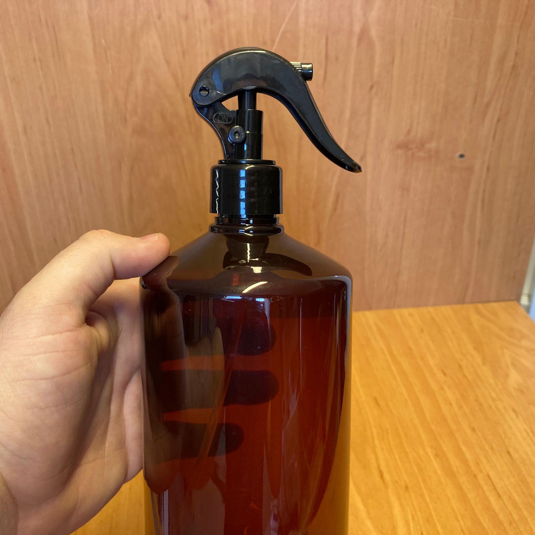 1000 CC AMBER PLASTİK ŞİŞE - SİYAH TRİGER SPREYLİ - 1000 ML KAHVERENGİ BOŞ PLASTİK ŞİŞE - KALIN (45 GR)