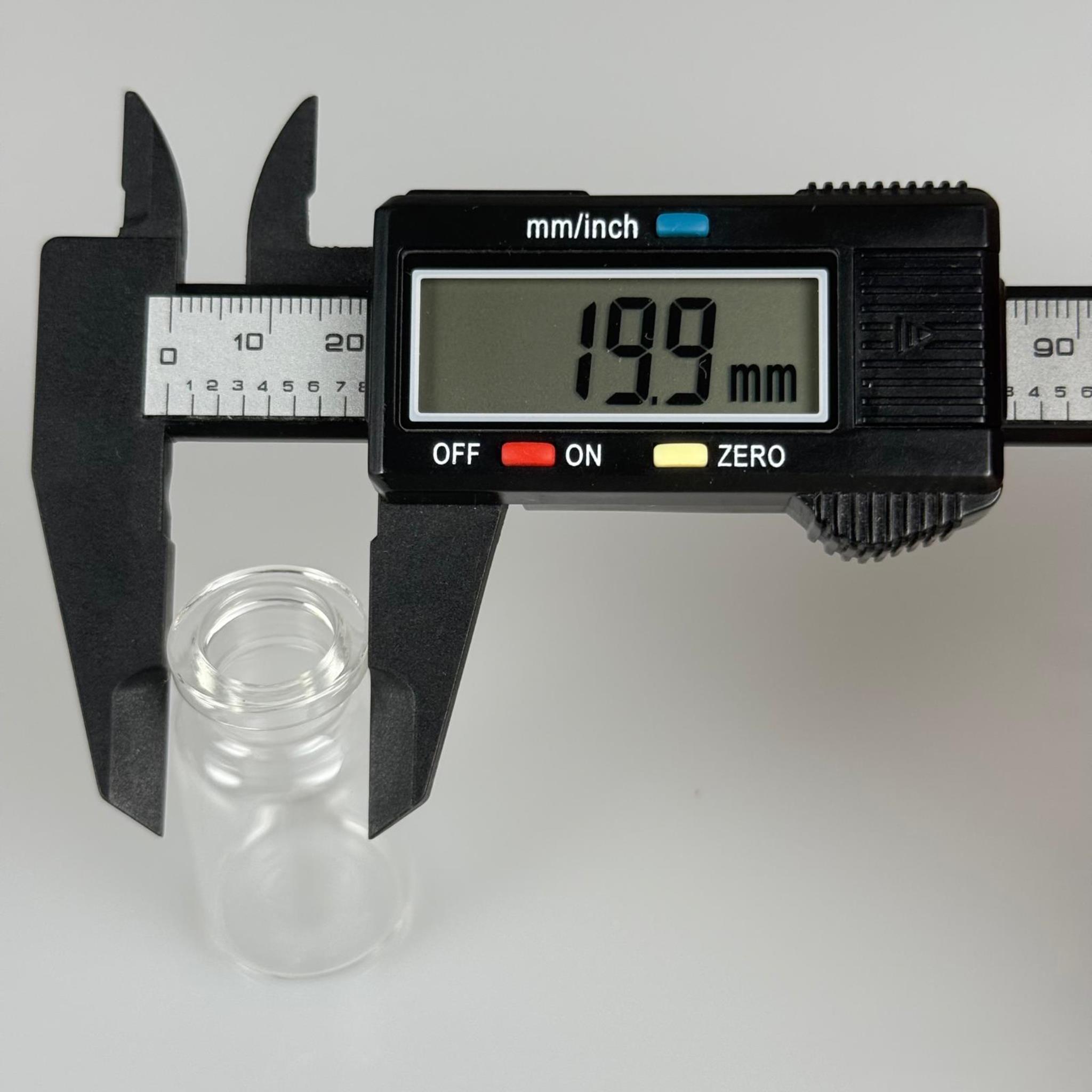 BOROSİLİKAT ŞEFFAF CAM ŞİŞE - 15 CC - 24x45 MM - ÇEKME CAM BORU FLAKON İNCE PENİSİLİN ŞİŞESİ - AĞIZ ÇAPI 20 MM