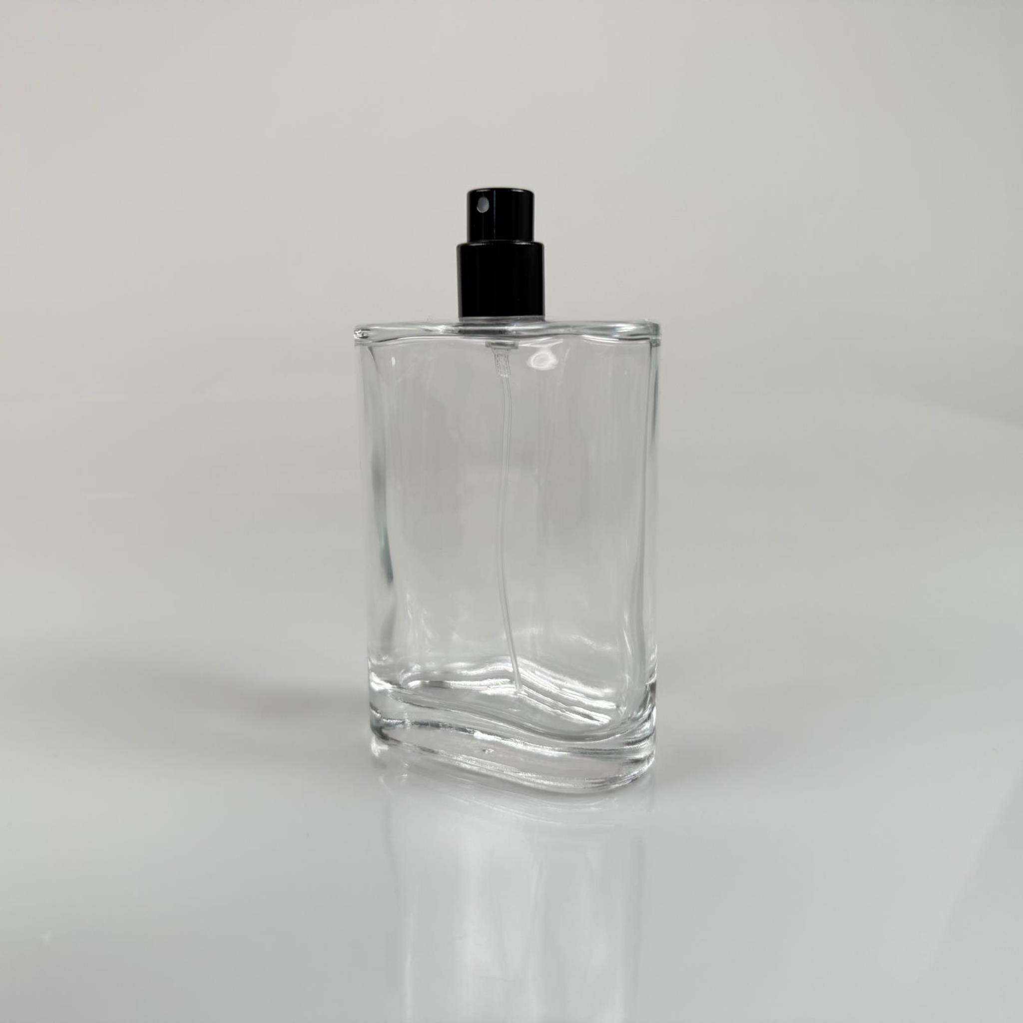 100 ML YASSI MODEL CEO PARFÜM ŞİŞESİ - SİYAH METAL SPREYLİ (AĞIZ 15 MM GEÇME KOLAY KAPAMA)