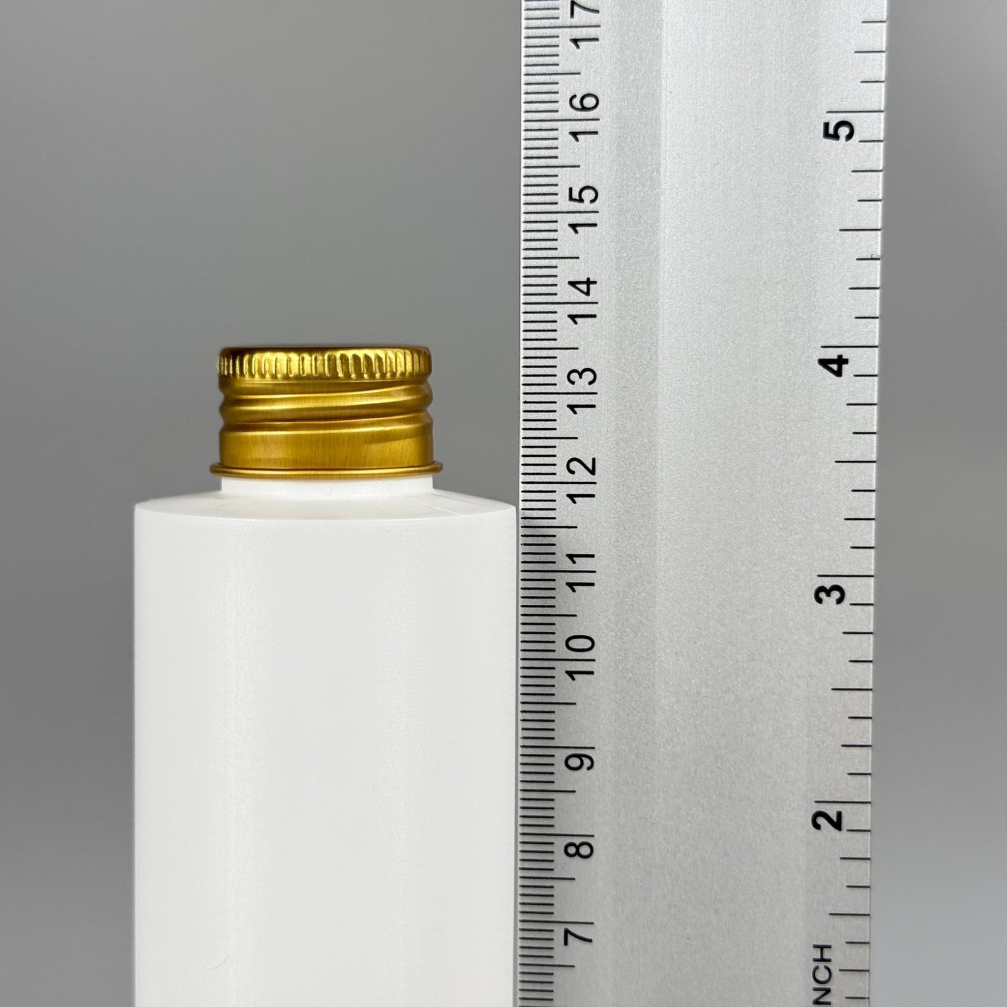 150 CC MAT BEYAZ SERT POLİETİLEN ASETON ŞİŞESİ (24 AĞIZ) + KÖPÜK CONTALI GOLD METAL ALÜMİNYUM KAPAK TAKIM - 150 ML KAPAKLI BEYAZ PLASTİK ŞİŞELER