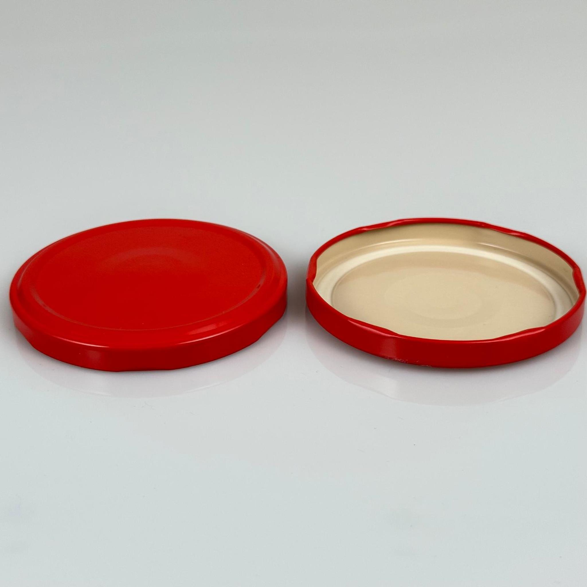82 MM TWİST-OFF KIRMIZI DÜĞMELİ (MC082RSB469) RP045 - SİLGAN - EMNİYET DÜĞMELİ - TİKTAK KAPAK - BUTONLU KAPAK