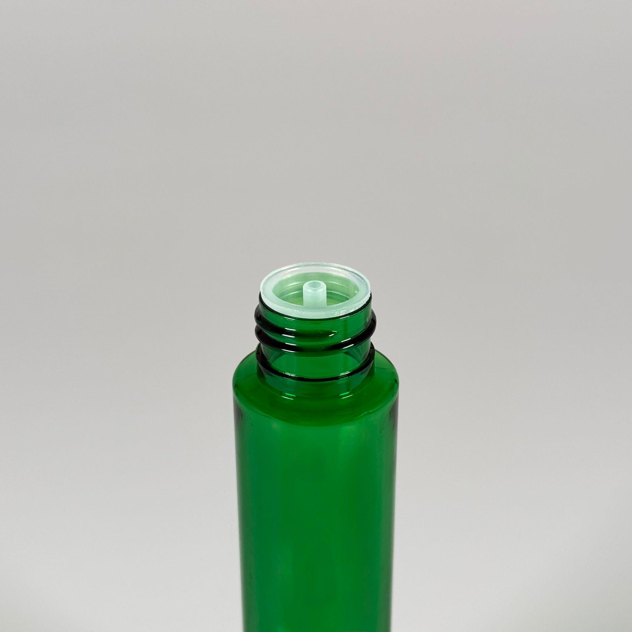 100 CC UZUN SİLİNDİR YEŞİL PET ŞİŞE (24 GR)  - BEYAZ KAPAKLI KOLONYA TIPALI - 100 ML BİBERİYE SUYU, LAVANTA YAĞI, SAÇ SERUM, TONİK VB İÇİN PLASTİK KOZMETİK AMBALAJLARI