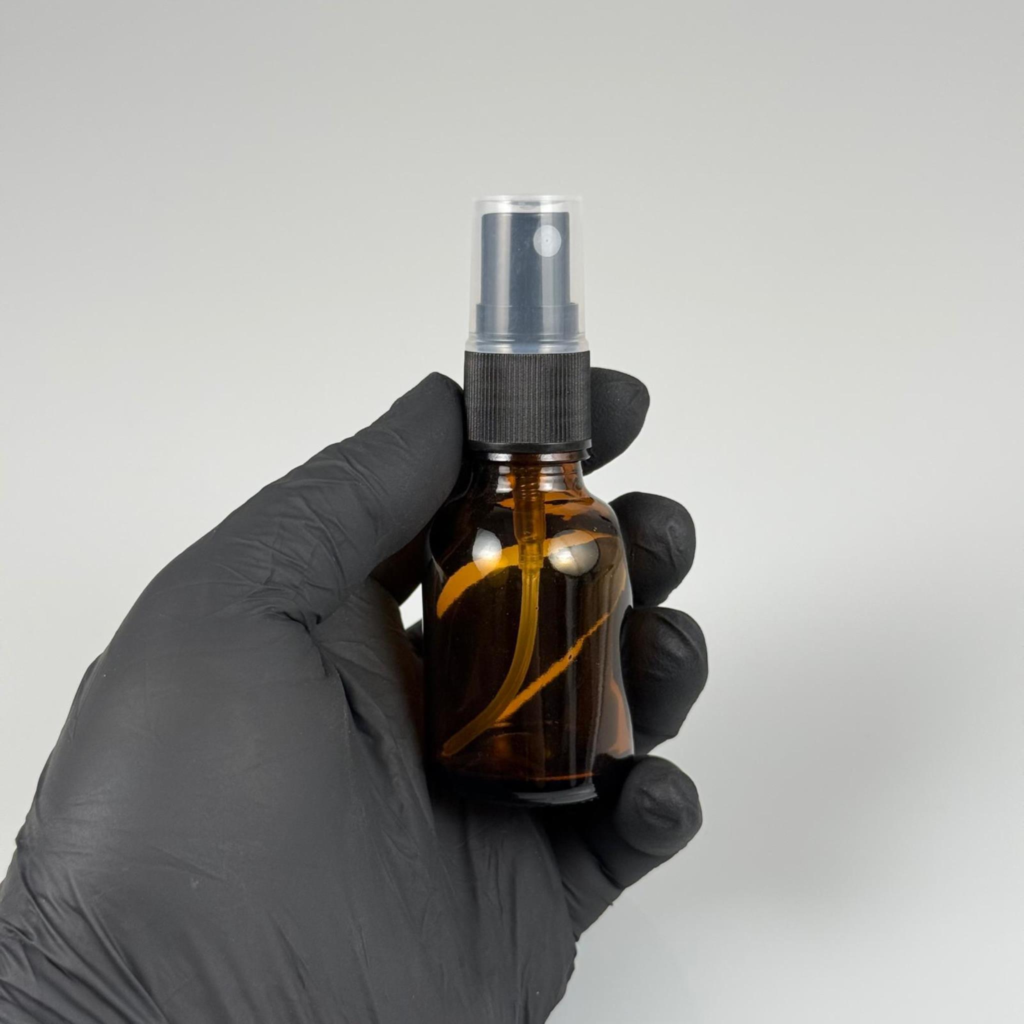 25 CC AMBER CAM ŞİŞE SİYAH SPREYLİ TAKIM - 25 ML SPREYLİ KAHVERENGİ CAM ŞİŞE