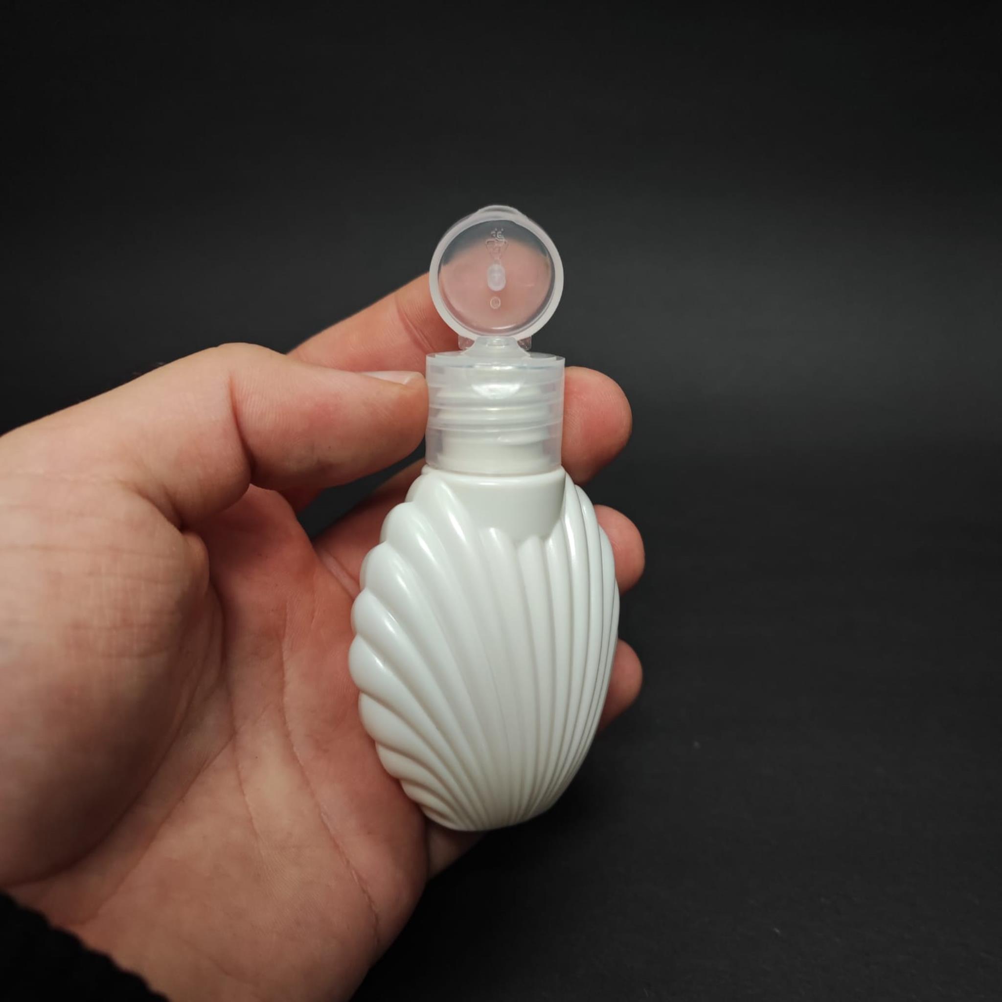 40 CC BEYAZ MİNİ İSTİRİDYE ŞİŞESİ - ŞEFFAF FLİPTOP KAPAKLI - 40 ML AKITICILI CAMPET PLASTİK KOLONYA ŞİŞESİ