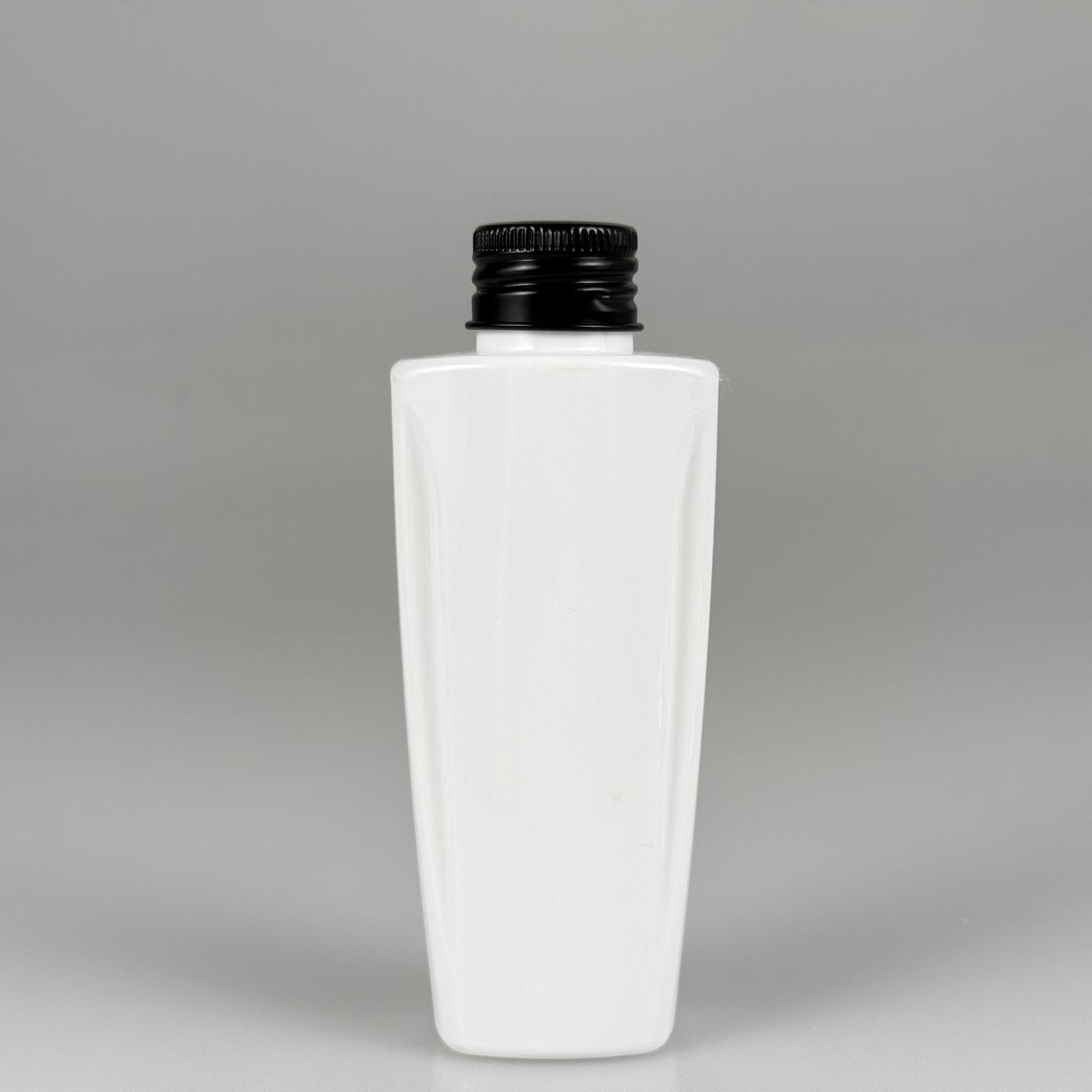 100 CC BEYAZ SERT PET ŞİŞE (LOREAL PARİS MODEL) 24 AĞIZ + KÖPÜK CONTALI SİYAH METAL ALÜMİNYUM KAPAK TAKIM - 100 ML KAPAKLI KOZMETİK PLASTİK ŞİŞELER