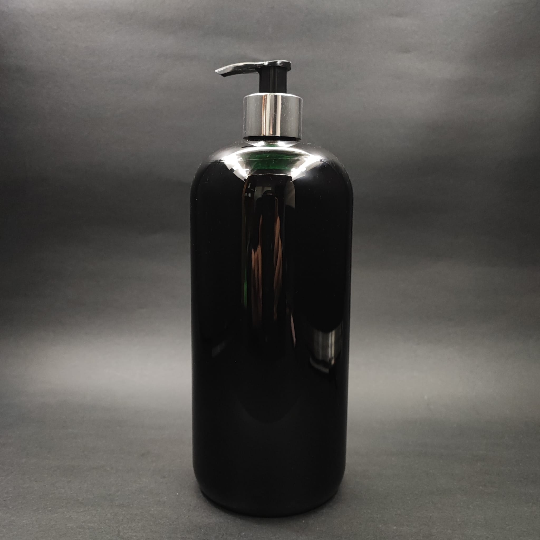 1000 CC SİYAH PLASTİK ŞİŞE - GÜMÜŞ POMPALI - 1000 ML SİYAH BOŞ POMPALI PET ŞİŞE