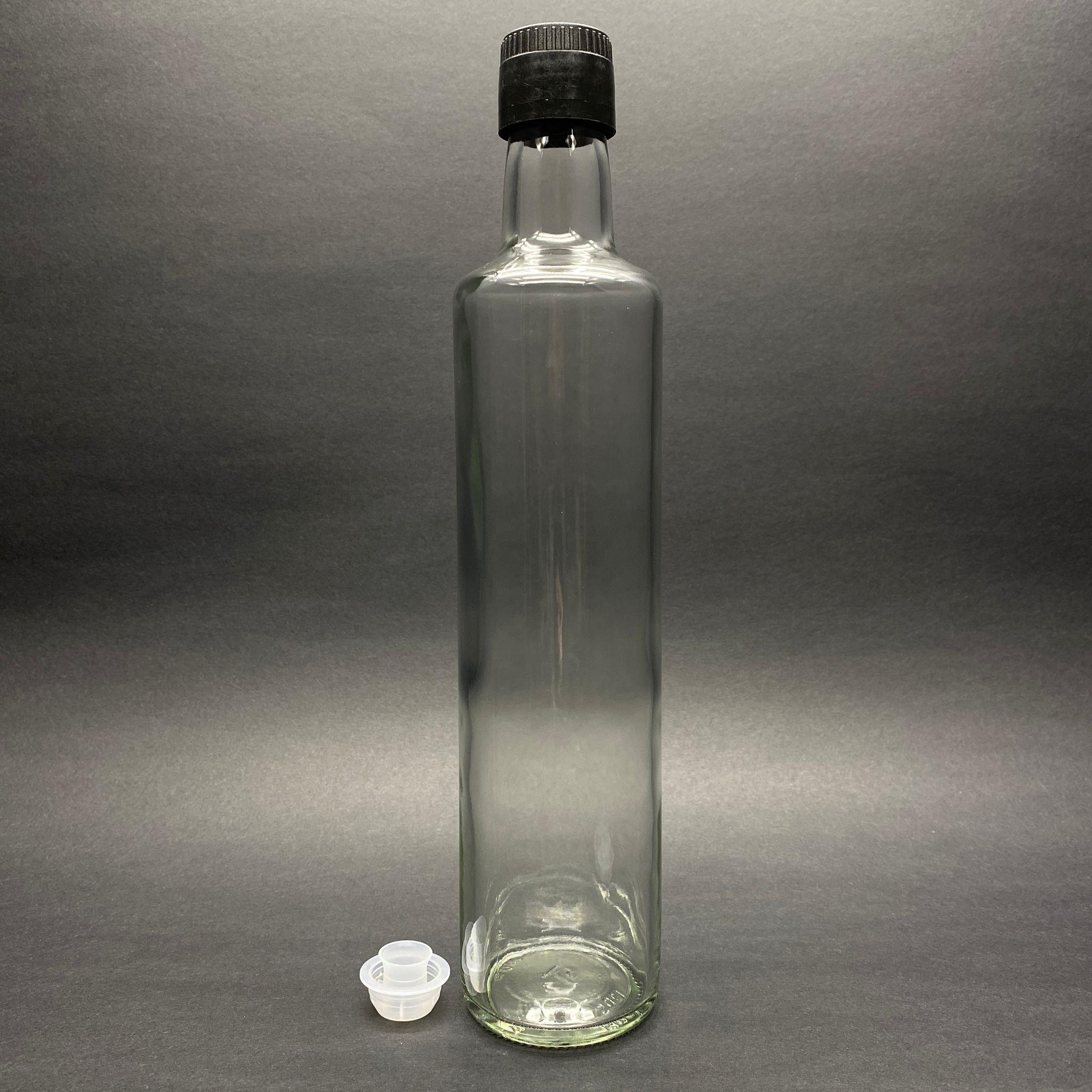 500 CC DORİKA CAM ŞİŞE - SİYAH KİLİTLİ DROP - STOP AKITICILI KAPAKLI - 500 ML ŞEFFAF DORİKA ŞİŞE