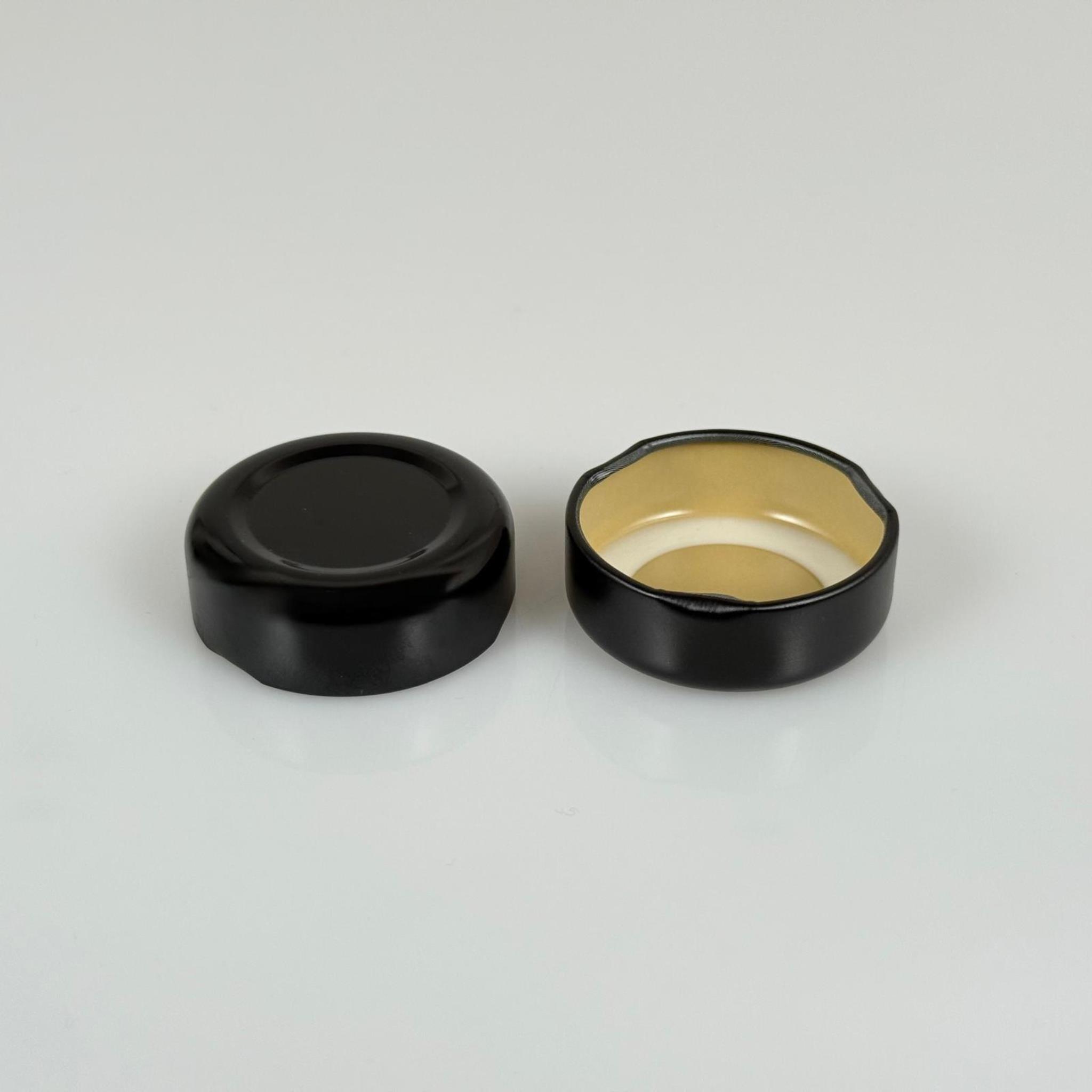 38 MM TWİST-OFF EKSTRA DERİN SİYAH METAL KAPAK - ESKİ CAM KETÇAP ŞİŞELERİ İÇİN METAL KAPAK