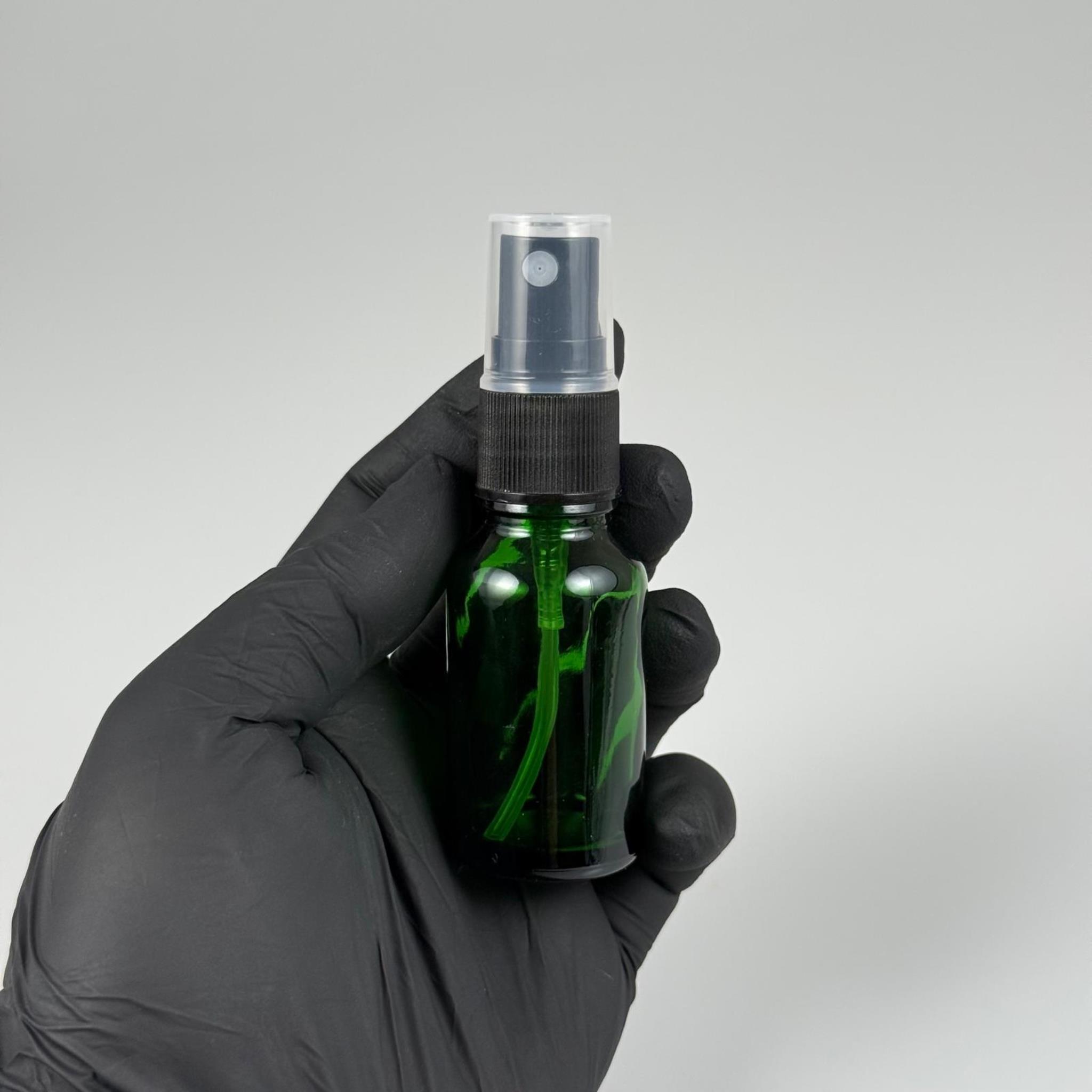 15 CC SİYAH SPREYLİ YEŞİL CAM ŞİŞE - 15 ML CAM ŞİŞE SPREYLİ