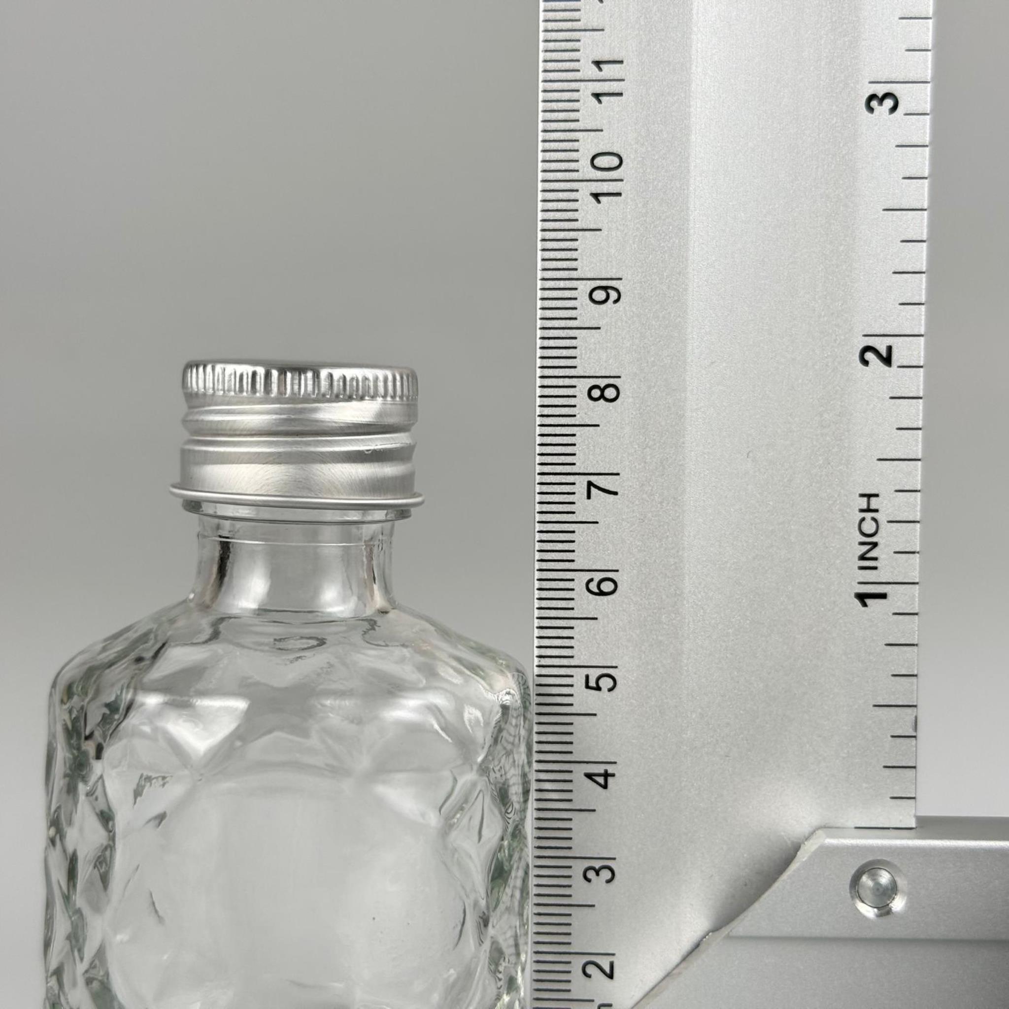 50 CC VELORA CAM ŞİŞE - CONTALI GÜMÜŞ METAL ALÜMİNYUM KAPAKLI - 50 ML LÜX CAM ŞİŞE