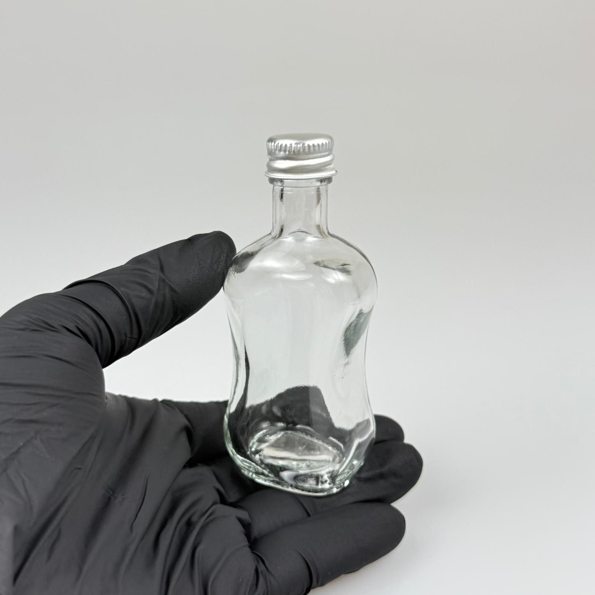 50 CC BOĞAZLI İNCE BELLİ CAM ŞİŞE - GÜMÜŞ METAL KAPAKLI - 50 ML PRESTİJLİ ŞİŞE