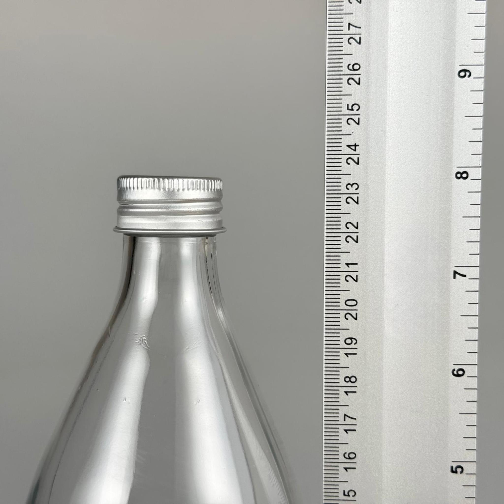 750 ML LÜKS CAM SU ŞİŞESİ - 750 CC BOŞ CAM SU ŞİŞELERİ - GÜMÜŞ ALÜMİNYUM METAL KAPAKLI (ELLE AÇILIP KAPANABİLİR) - RESTORAN, CAFE, OTEL VS İÇİN PREMİUM CAM ŞİŞE