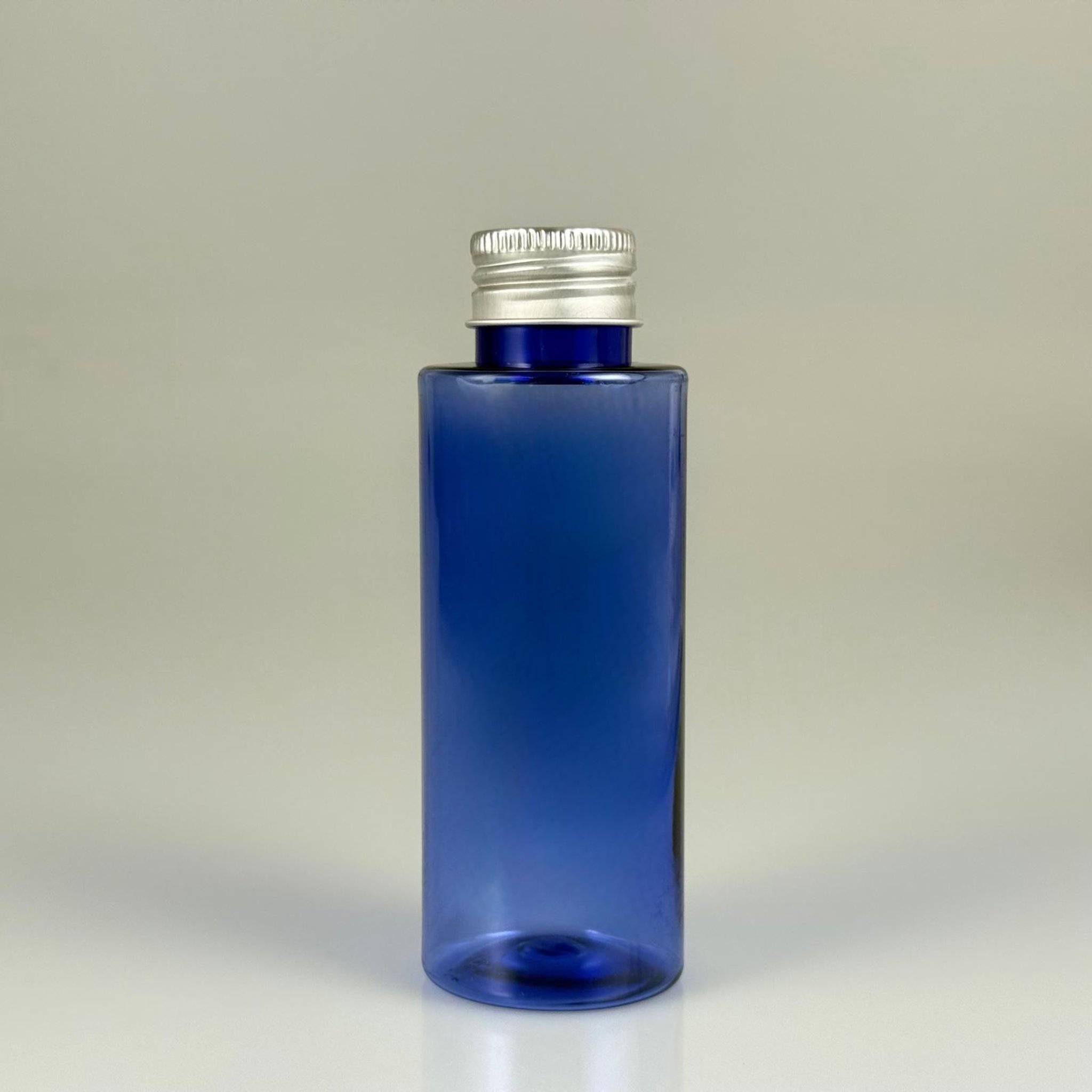 100 CC MAVİ SİLİNDİR KESKİN KÜT MODEL SERT PET ŞİŞE (17 GR - 24 AĞIZ ) + KÖPÜK COMTALI GÜMÜŞ METAL ALÜMİNYUM KAPAK TAKIM - 100 ML KAPAKLI MAVİ PET ŞİŞELER