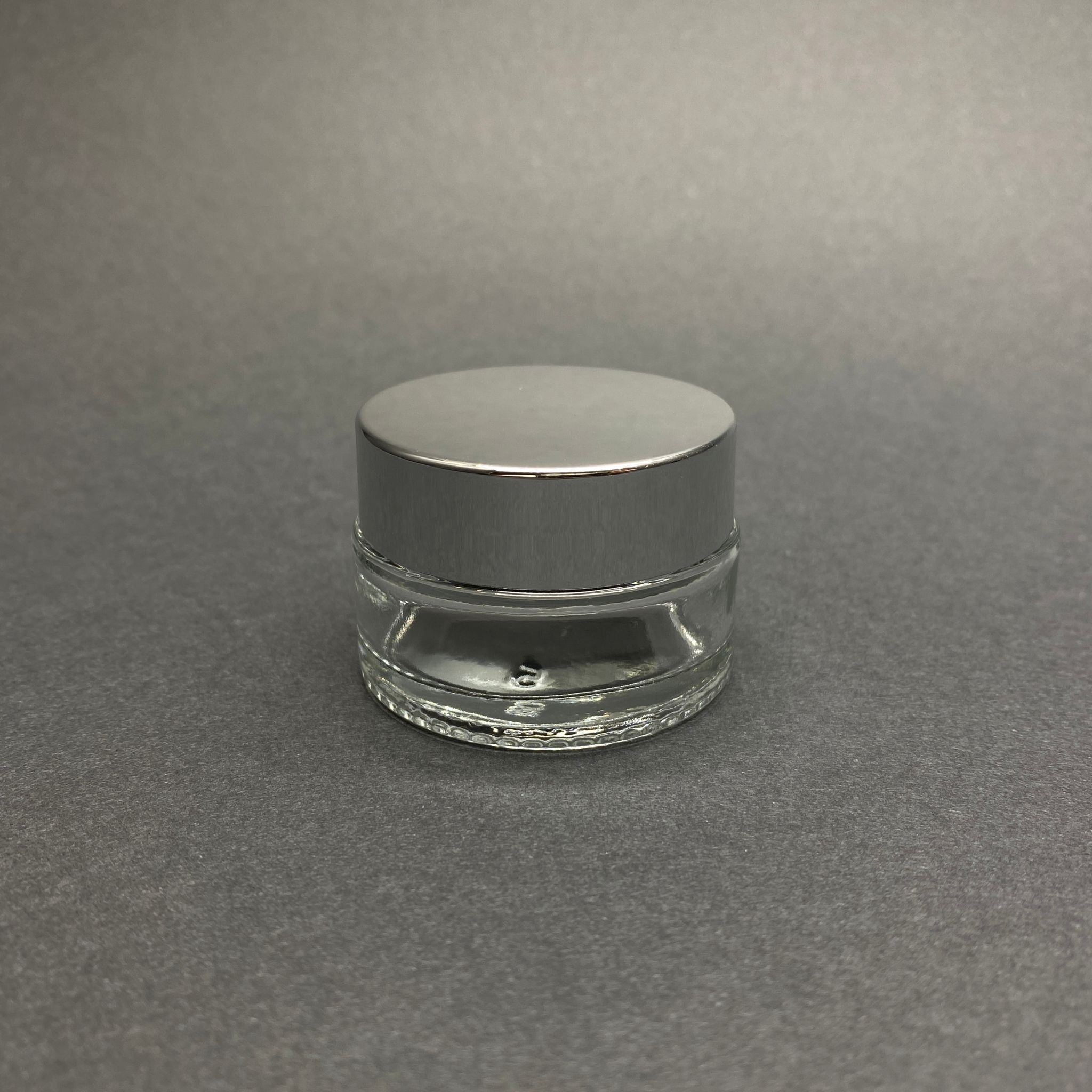 20 CC CAM ŞEFFAF KREM KAVANOZU - GÜMÜŞ AYNALI KAPAKLI İÇ CONTALI - 20 ML ŞEFFAF CAM KAVANOZ  - KOZMETİK KAVANOZ