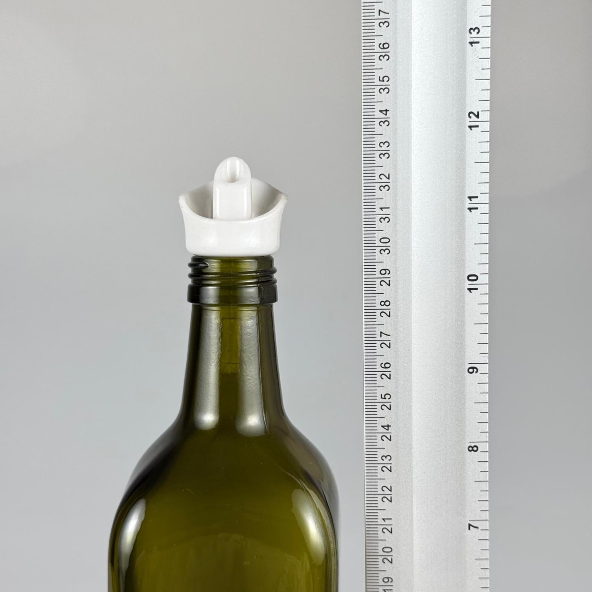 Akıtmaz Kapaklı Şık Cam Yağlık – Zeytinyağı ve Sirke İçin - Restoran Tipi 1000 ML Yeşil Maraska Kare Yağdanlık Beyaz Akıtıcı Başlıklı