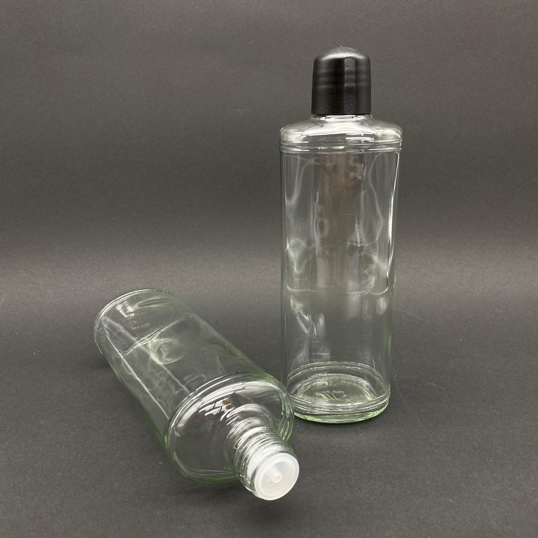 250 CC CAM OVAL KOLONYA ŞİŞESİ PLASTİK TIPALI - KAPAKLI - 250 ML CAM KOLONYA ŞİŞESİ - REBUL MODEL