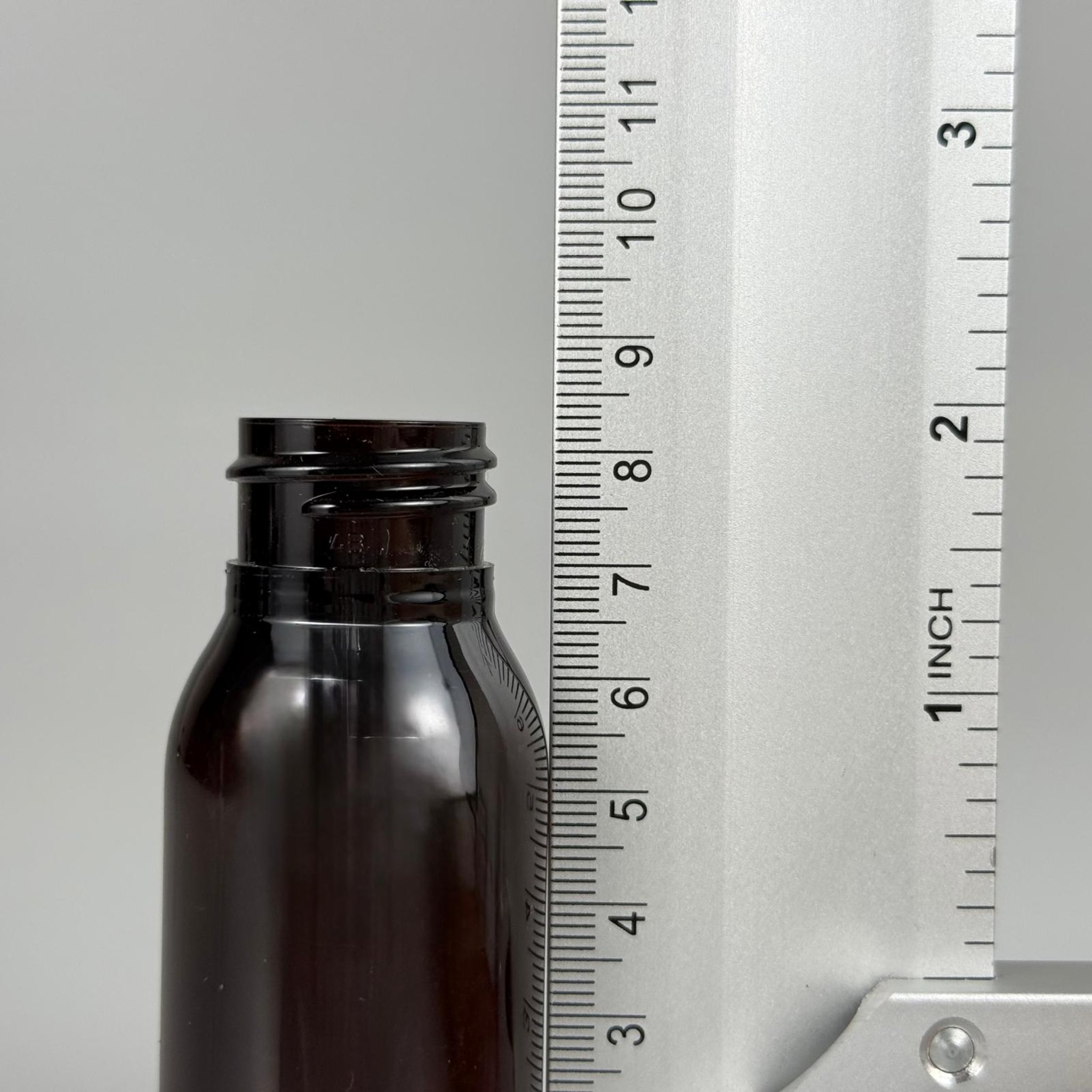 50 CC AMBER SERT MODEL PET ŞİŞE KAPAKSIZ (24 AĞIZ) - 50 ML KAHVERENGİ PLASTİK ŞİŞE