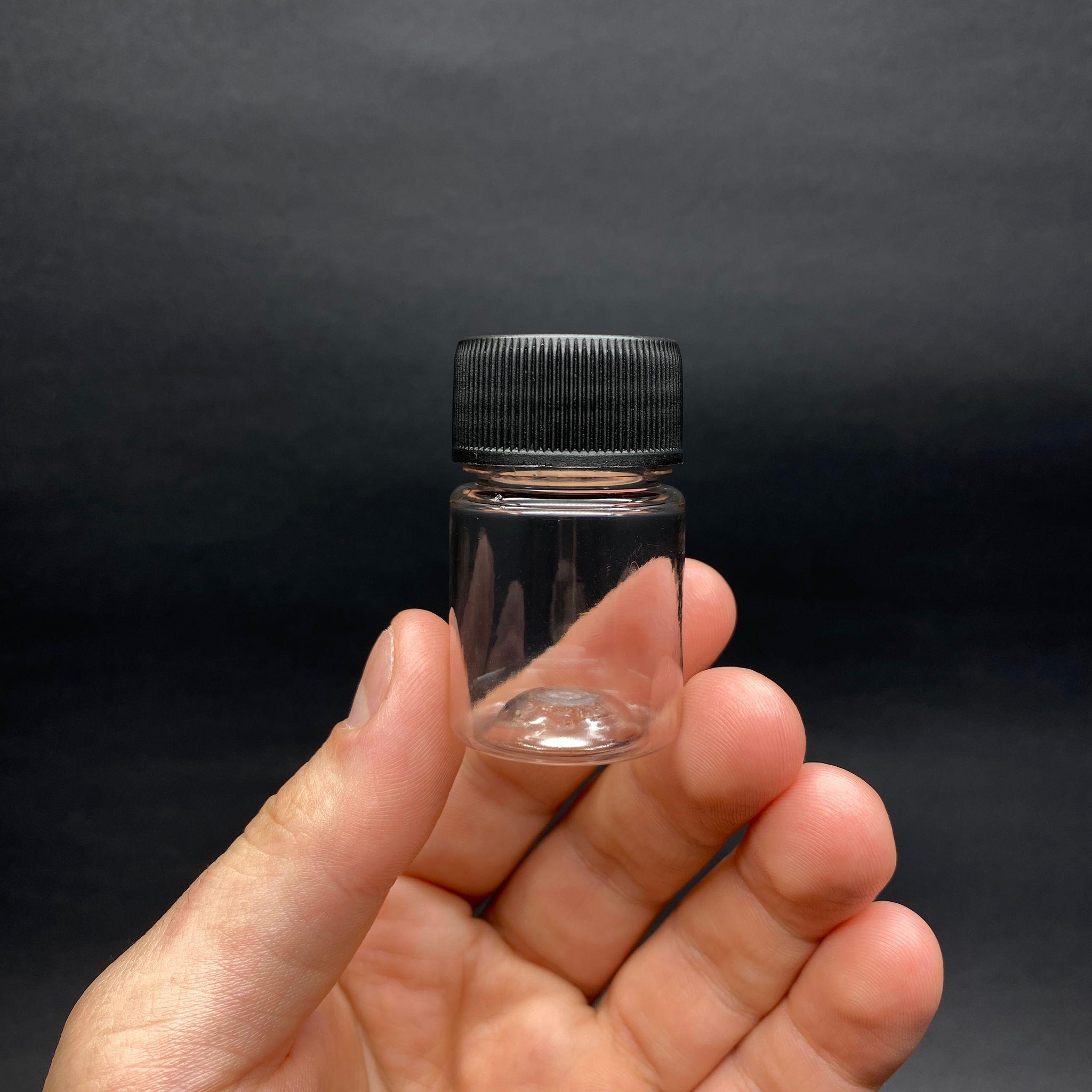 15 CC ŞEFFAF PET KAVANOZ - SİYAH KAPAKLI - 15 ML GENİŞ AĞIZLI PET ŞİŞE - MİNİK NUMUNE KAVANOZU - UFAK PLASTİK KAVANOZ