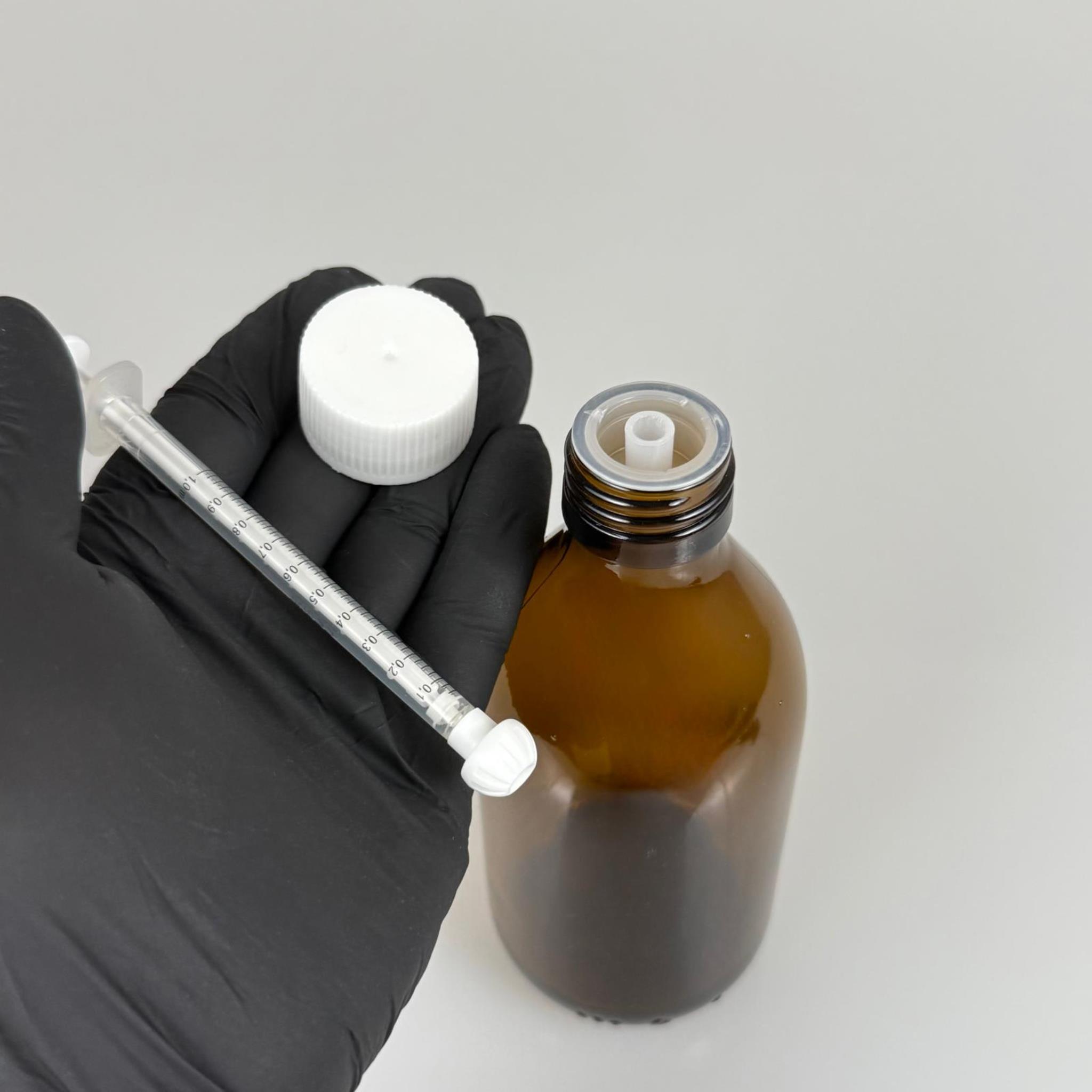 250 ML CAM ECZA ŞİŞESİ + 1 ML DOZAJ PİPETİ + DOZAJ TIPASI + CONTALI PLASTİK KAPAK TAKIM