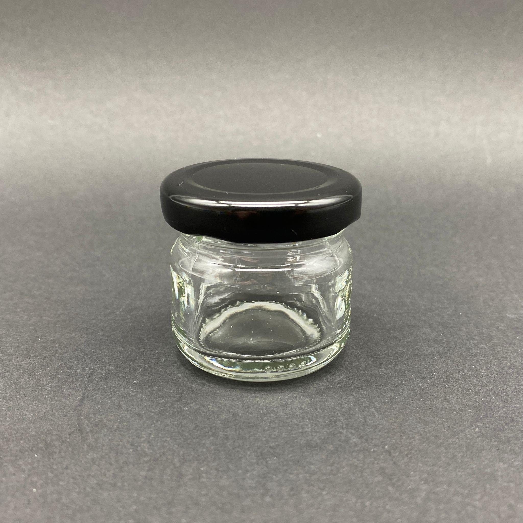 29 CC CAM KAVANOZ - SİYAH METAL KAPAKLI - 29 ML CAM KAVANOZ