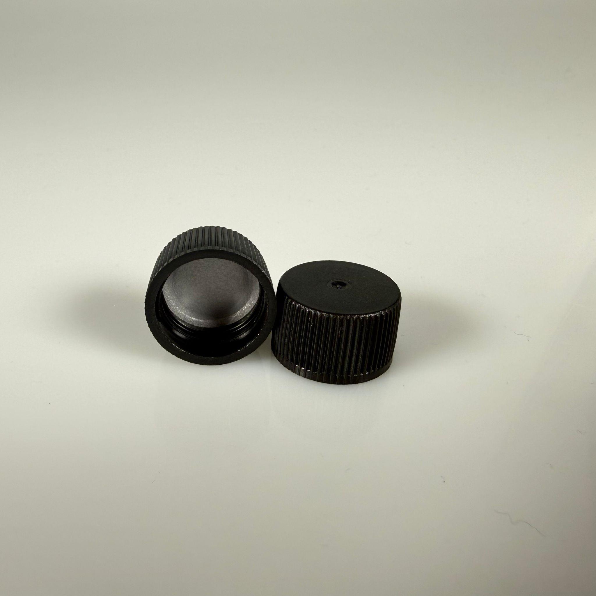 18 MM VİDALI SİYAH KAPAK - 18 MM PLASTİK KAPAK SİYAH - KÖPÜK CONTALI